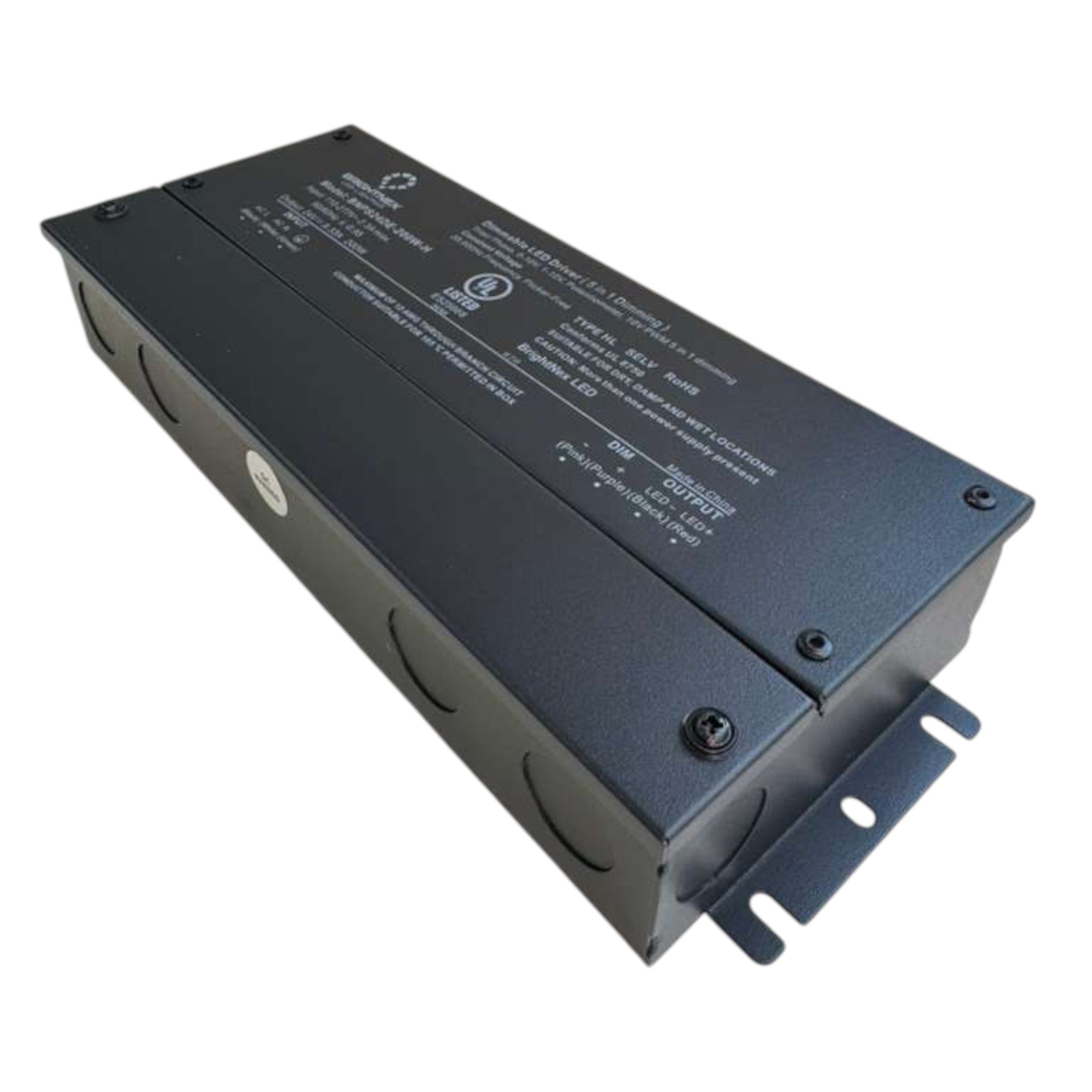 200W 0-10V & TRIAC Dimmable LED Driver – 12V / 24V – Junction Box – UL Listed