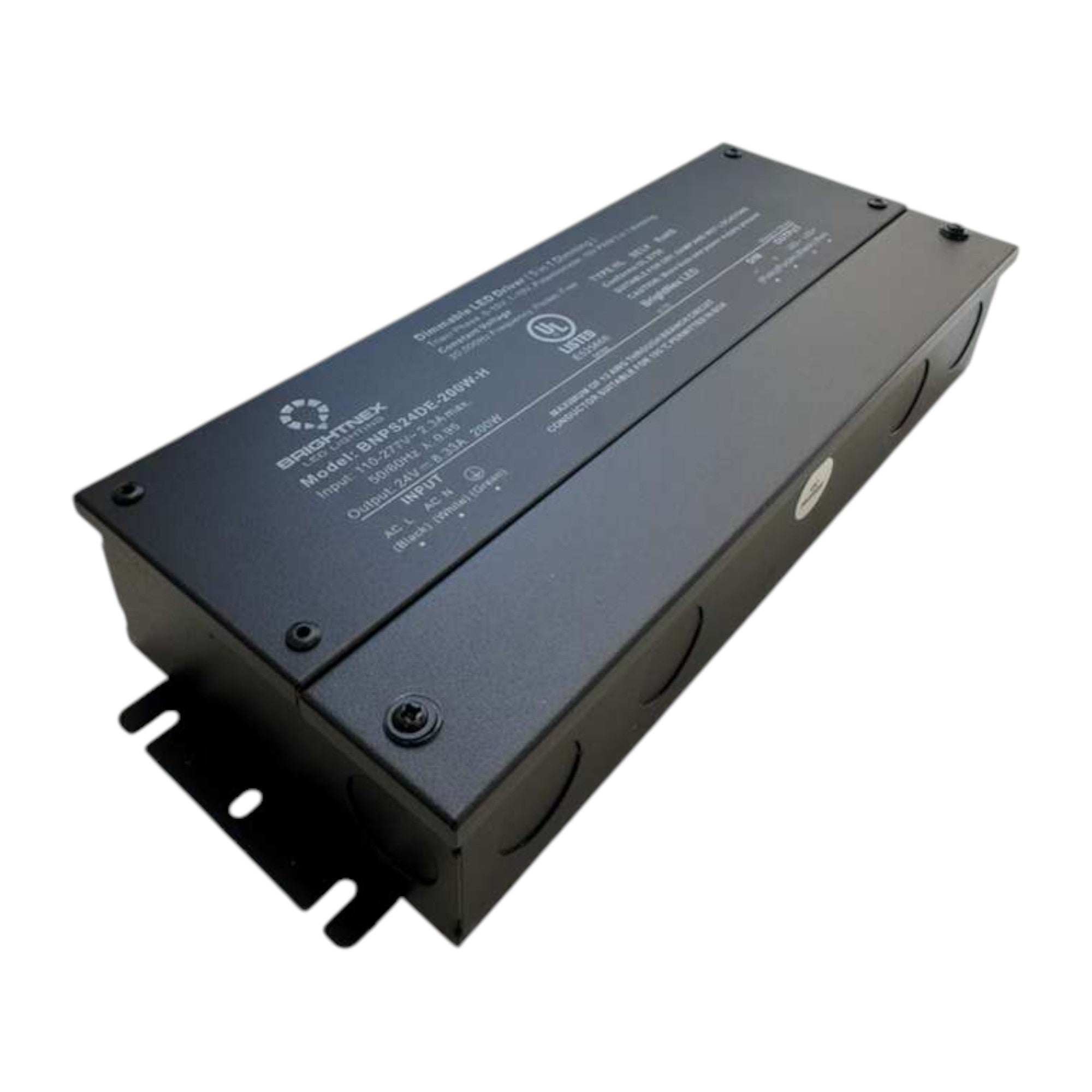 200W 0-10V & TRIAC Dimmable LED Driver – 12V / 24V – Junction Box – UL Listed