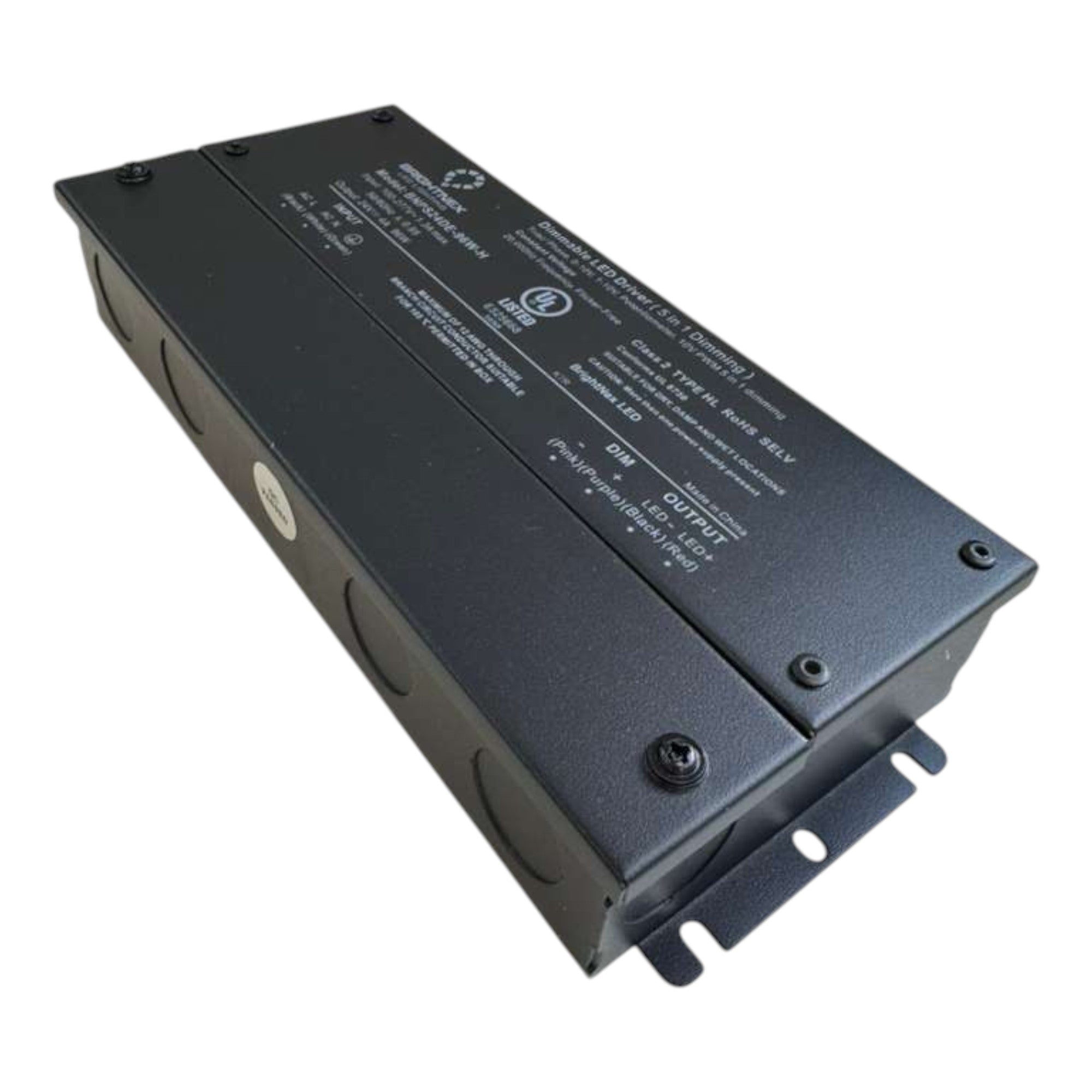 96W 5-in-1 Dimmable LED Driver with Junction Box – 24V – TRIAC, ELV, MLV, 0-10V, PWM, Potentiometer – Flicker-Free, UL Listed