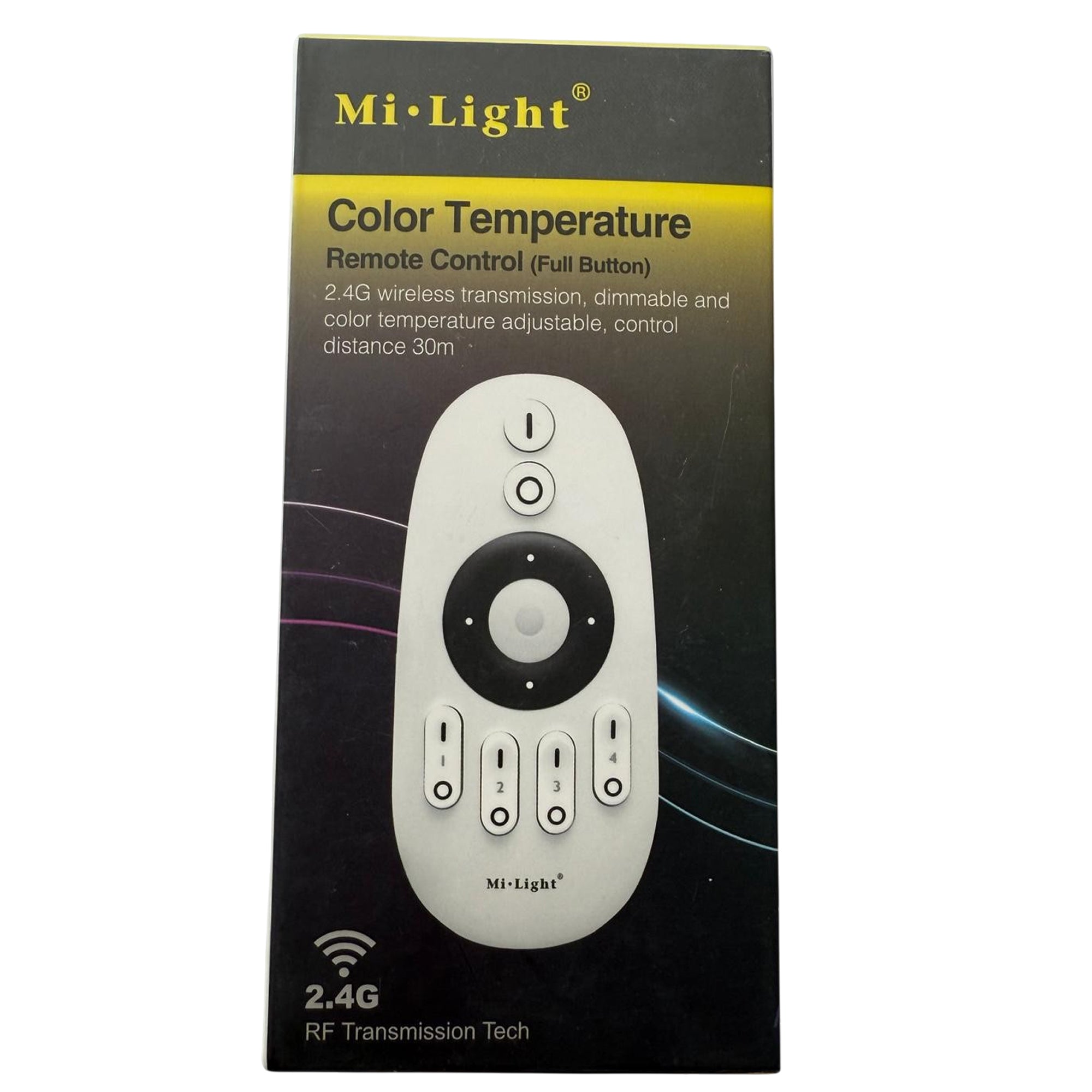 Mi-Light FUT007 2.4G 4-Zone CCT Remote Control – Dimmable & Color Temperature Adjustable