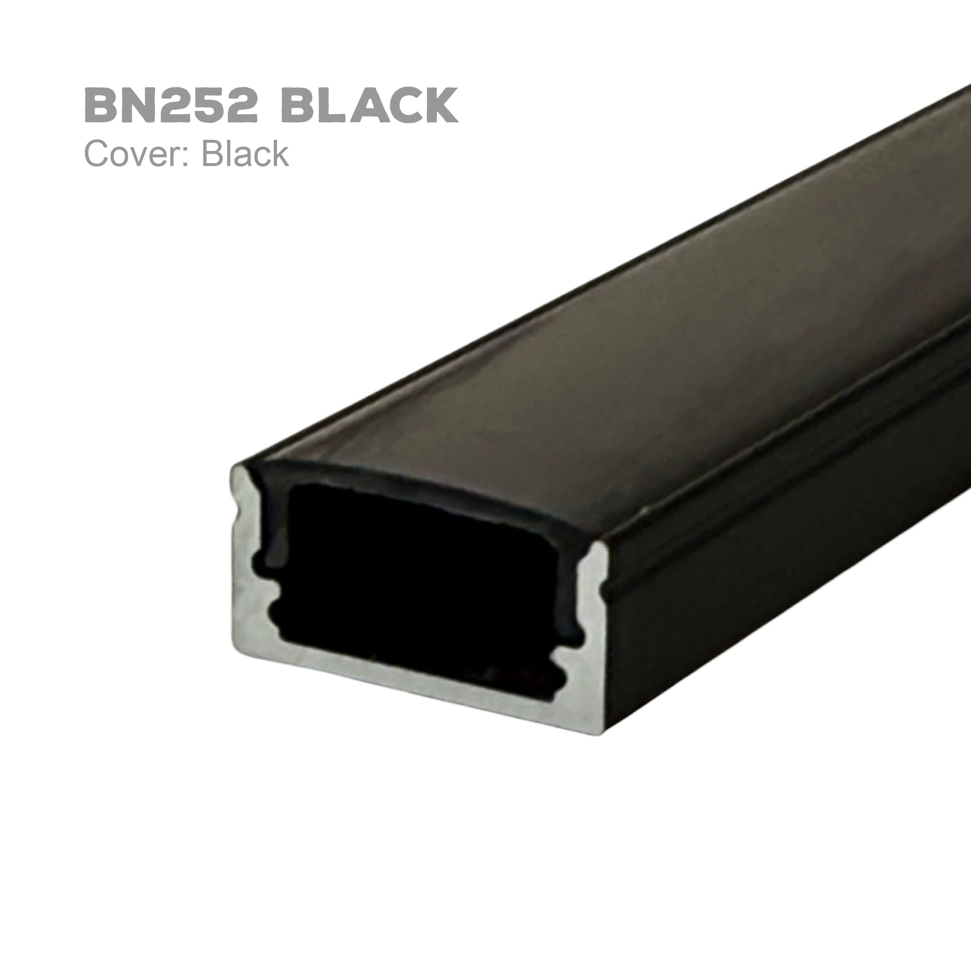 Indoor black LED aluminum channel with black diffuser cover for LED strip linear lighting