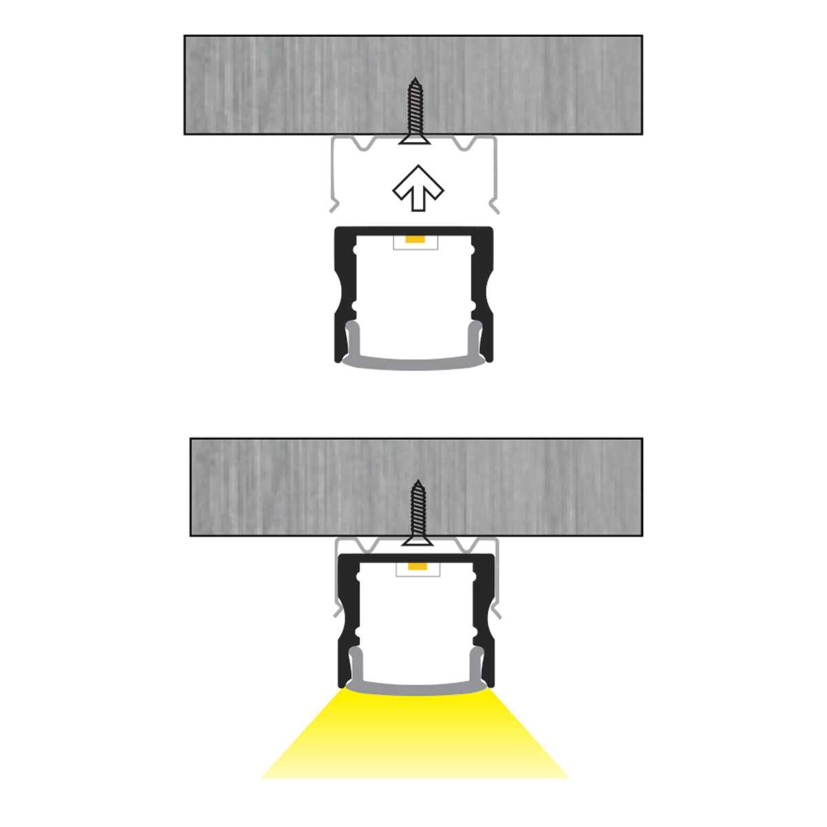 BN253 surface mount LED aluminum channel installation for strip lighting