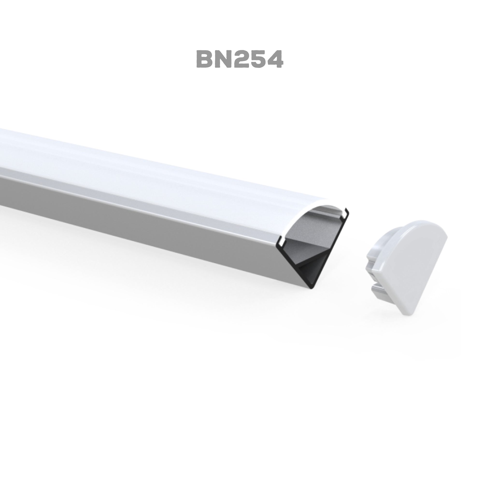 BN254 indoor V shape 90 degree LED aluminum channel profile with end cap for corner LED strip lighting