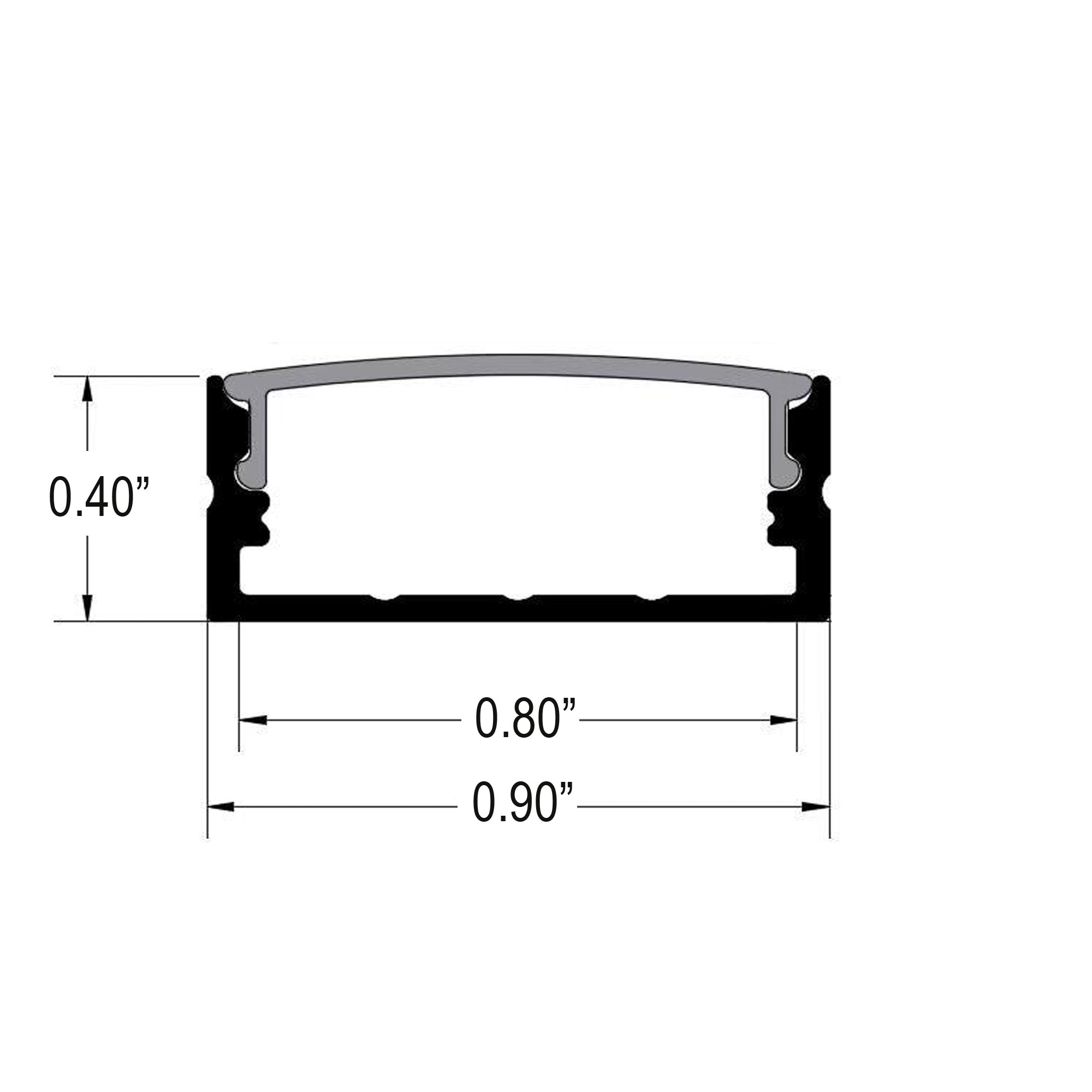 BN259 LED aluminum profile technical drawing with dimensions for LED strip channel