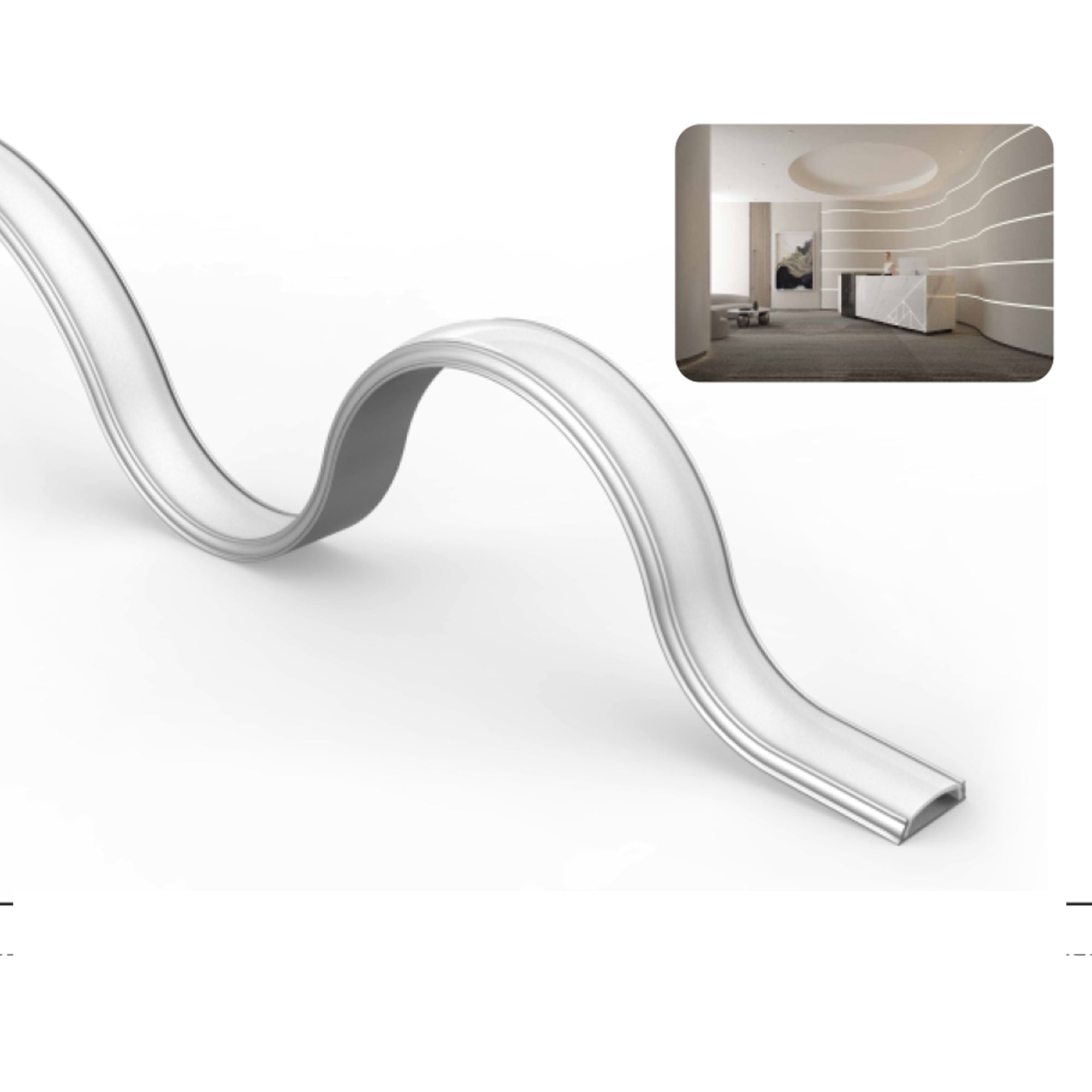 BN263 indoor flexible LED aluminum profile for curved wall and ceiling linear lighting design