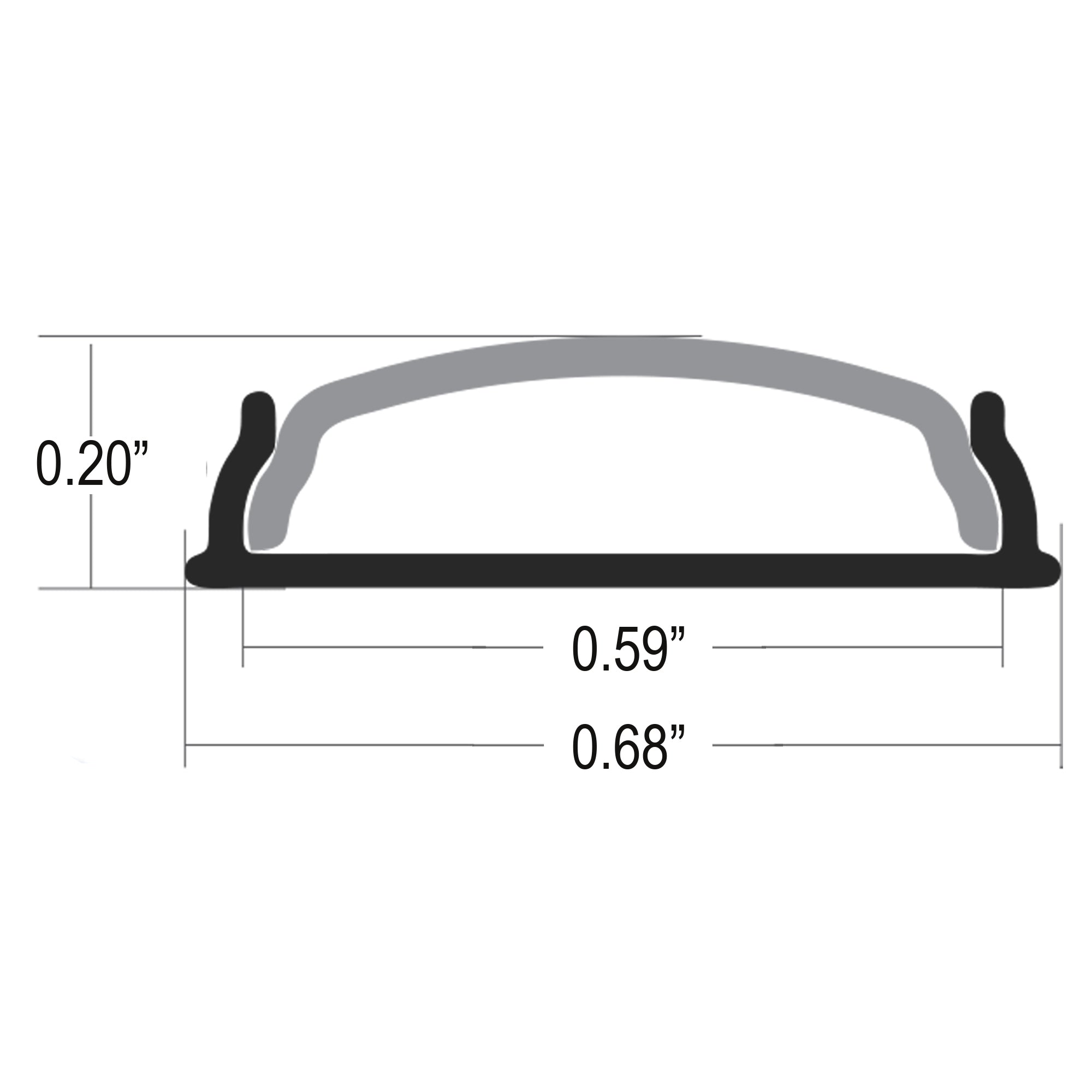 BN263 flexible LED aluminum profile technical dimensions drawing for bendable LED strip channel