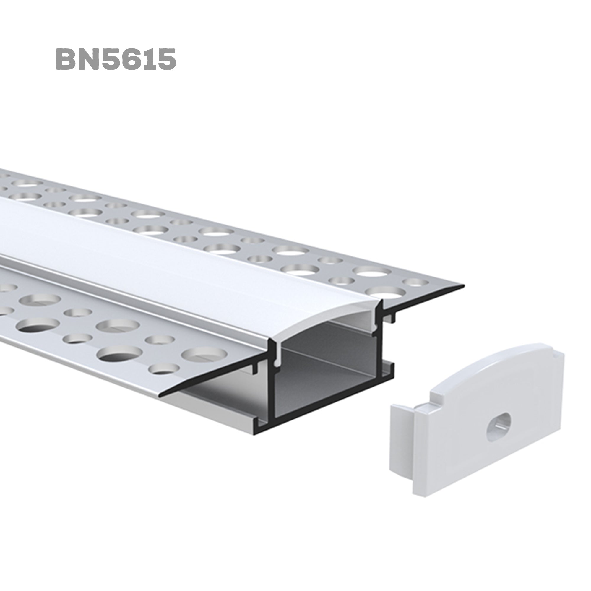 BN5615 indoor plaster in aluminum LED channel profile for recessed linear LED strip lighting
