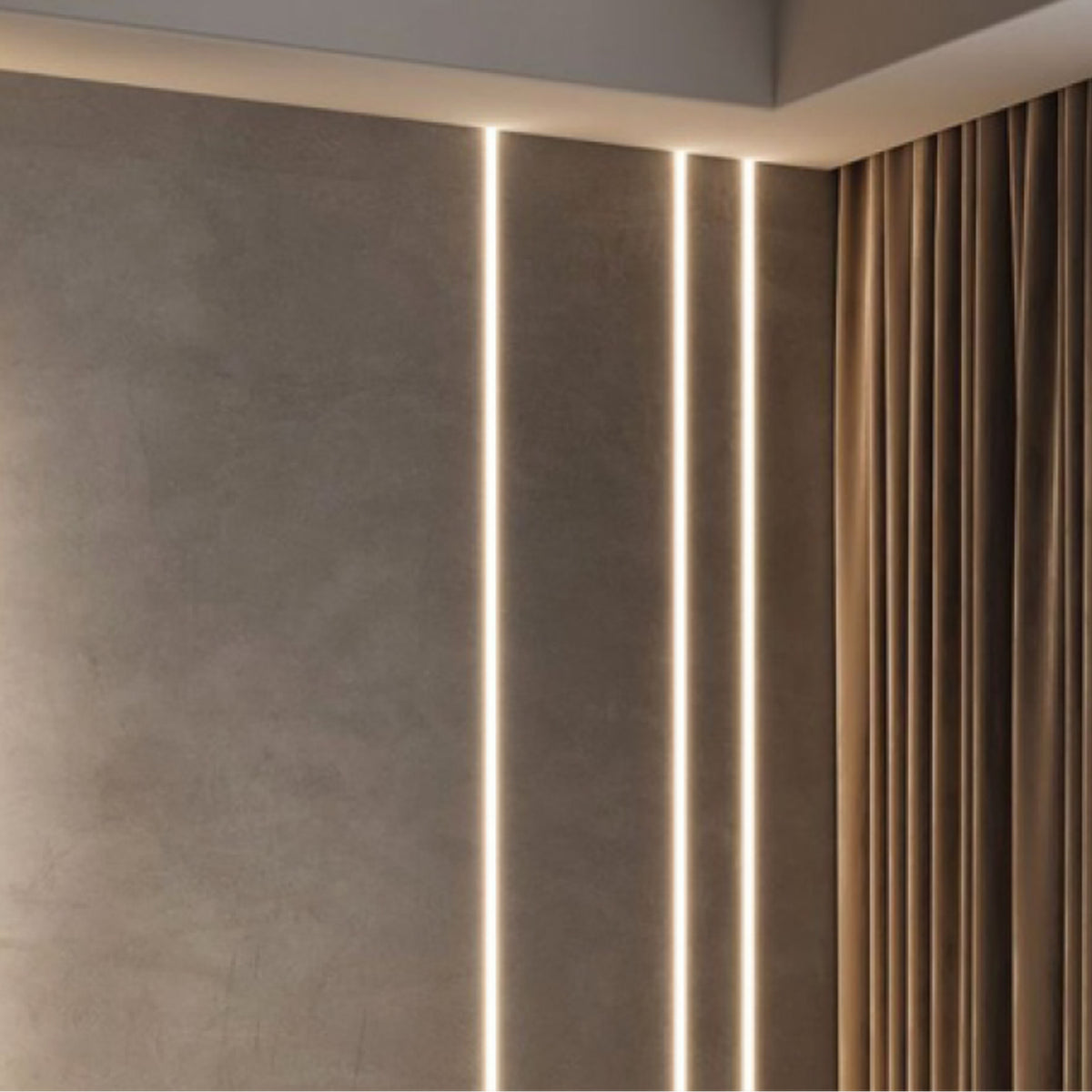 Plaster-in LED aluminum profile for recessed architectural wall lighting