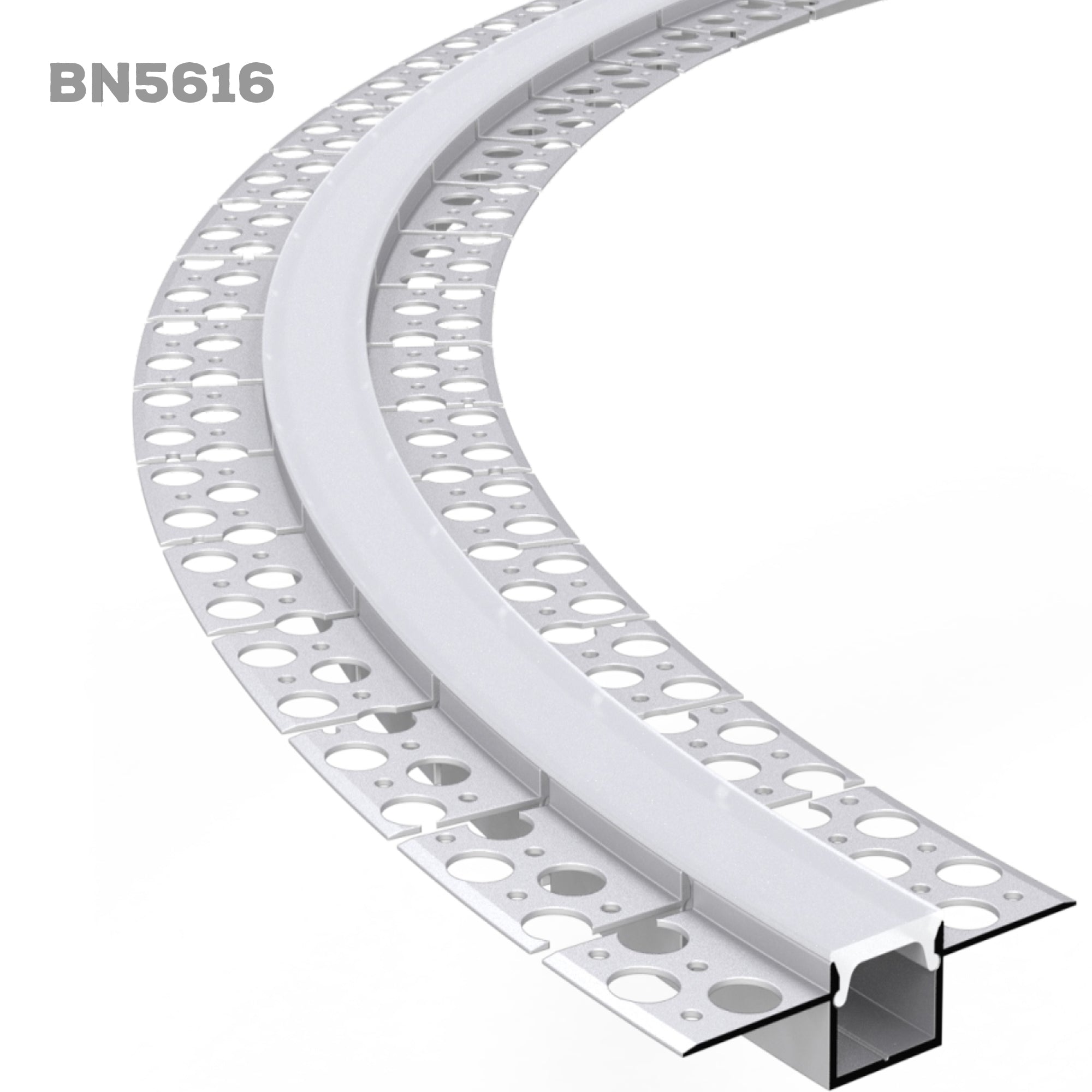 BN5616 indoor bendable recessed LED aluminum channel for curved linear LED strip lighting installation