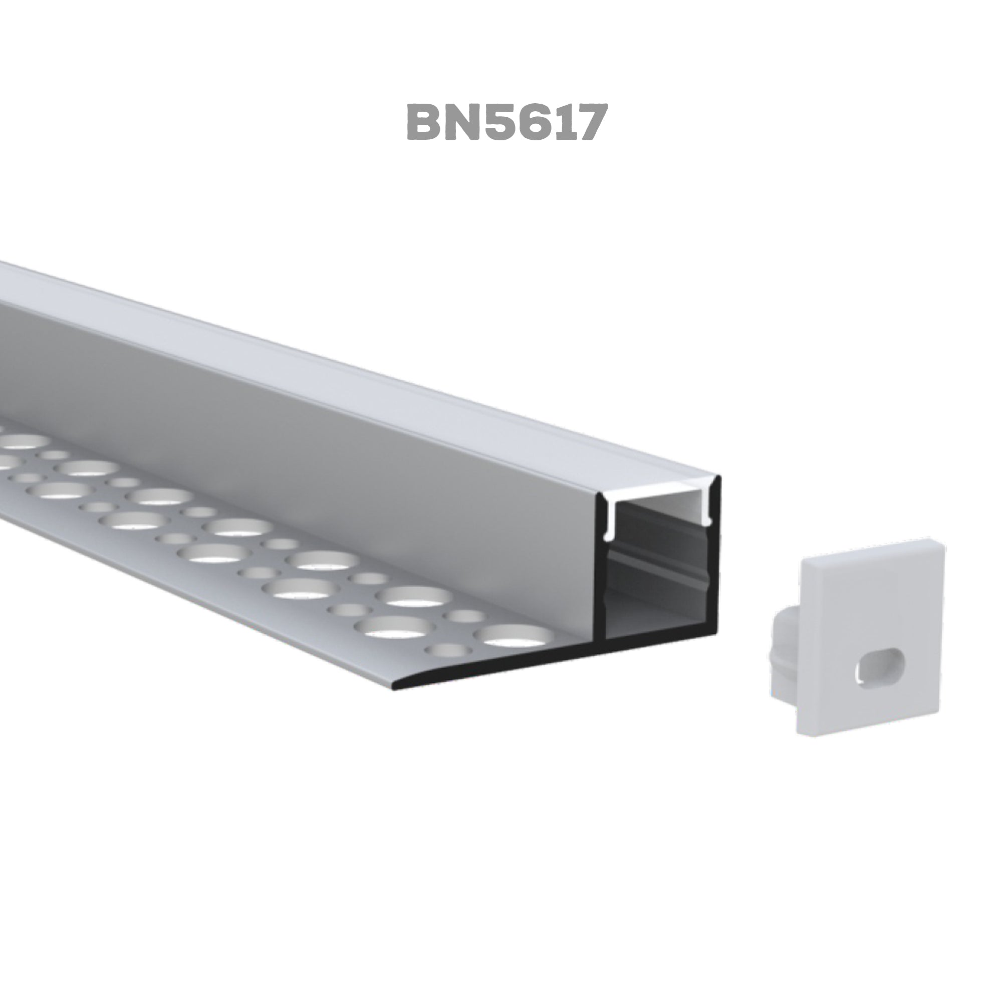 BN5617 indoor surface mount LED aluminum profile channel with end cap for linear LED strip lighting