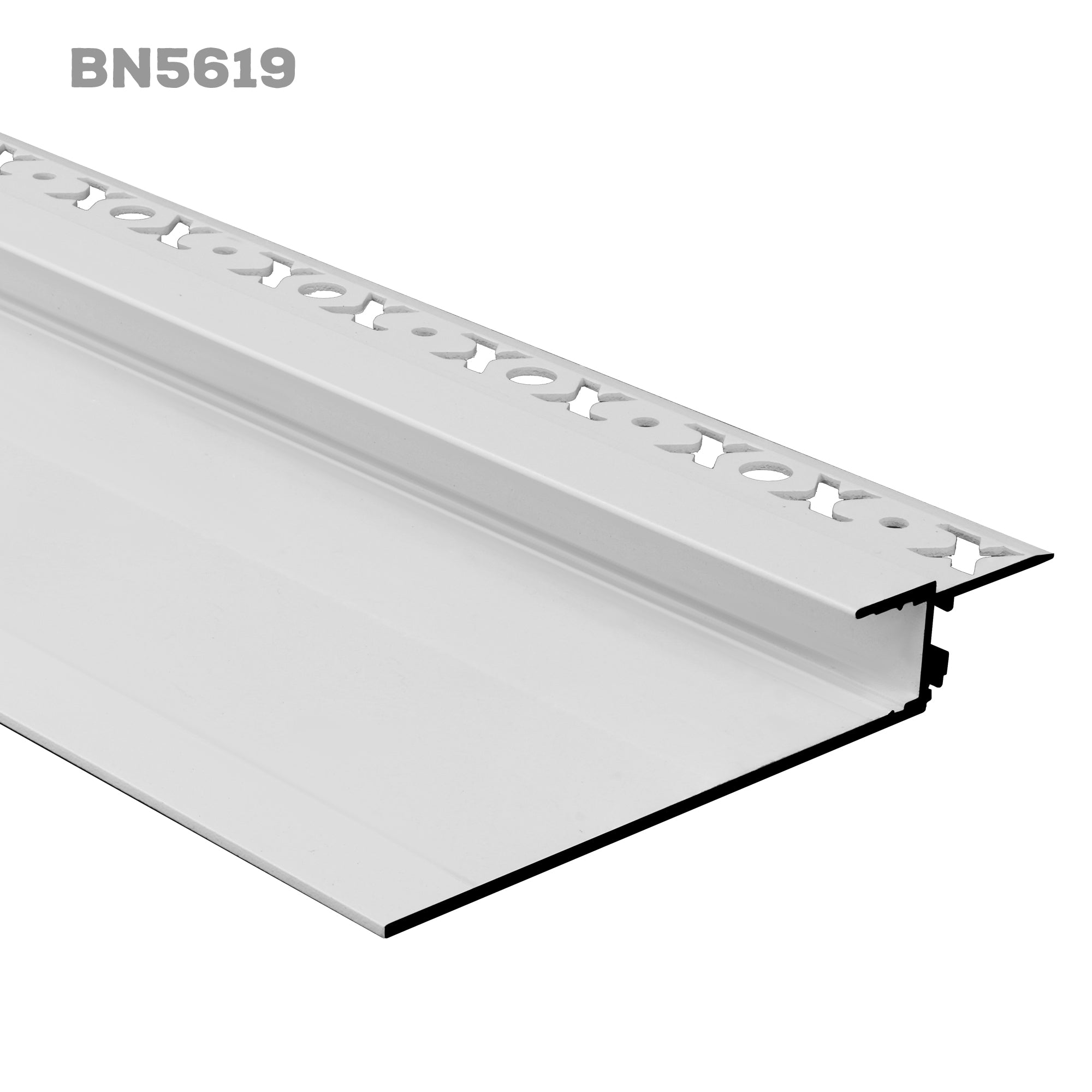 BN5619 indoor plaster in LED aluminum baseboard channel profile for recessed linear LED strip lighting