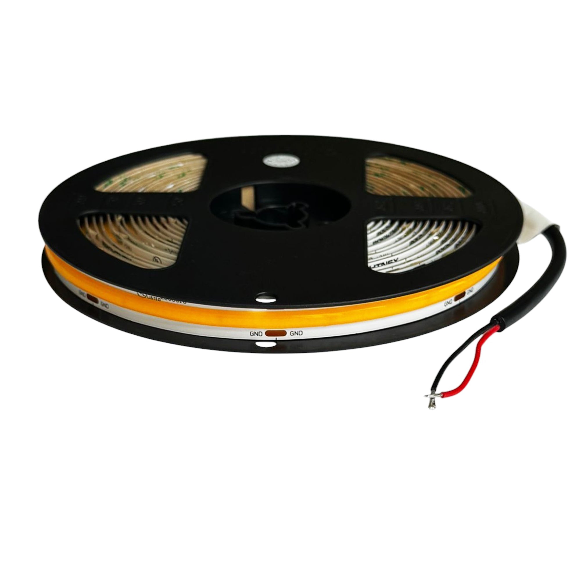 UL listed 24V 10mm COB LED strip light 480 LEDs per meter on reel with DC24V power wires for indoor installation
