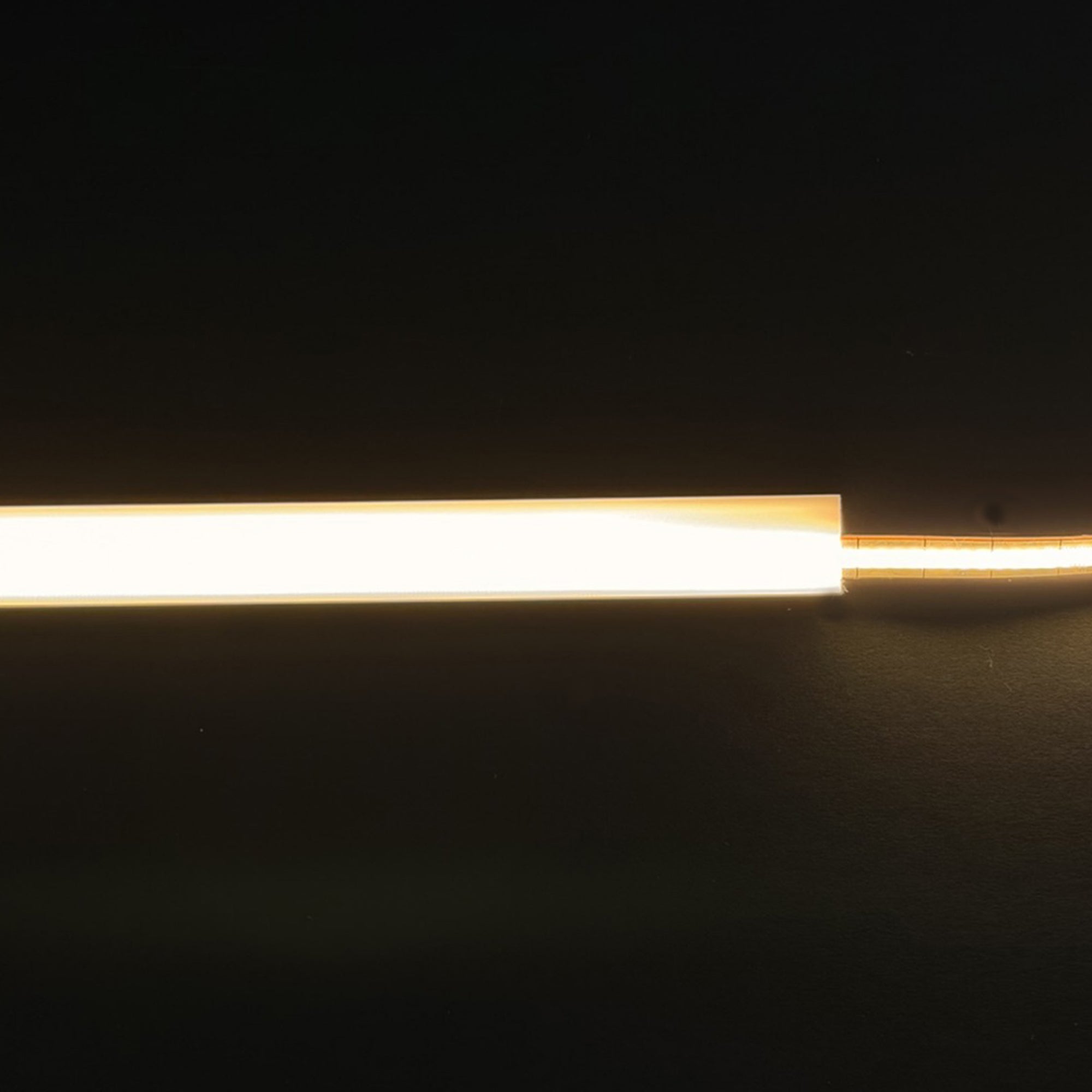 UL listed COB LED strip light 24V 6.5mm showing connected strip with seamless dotless indoor linear lighting