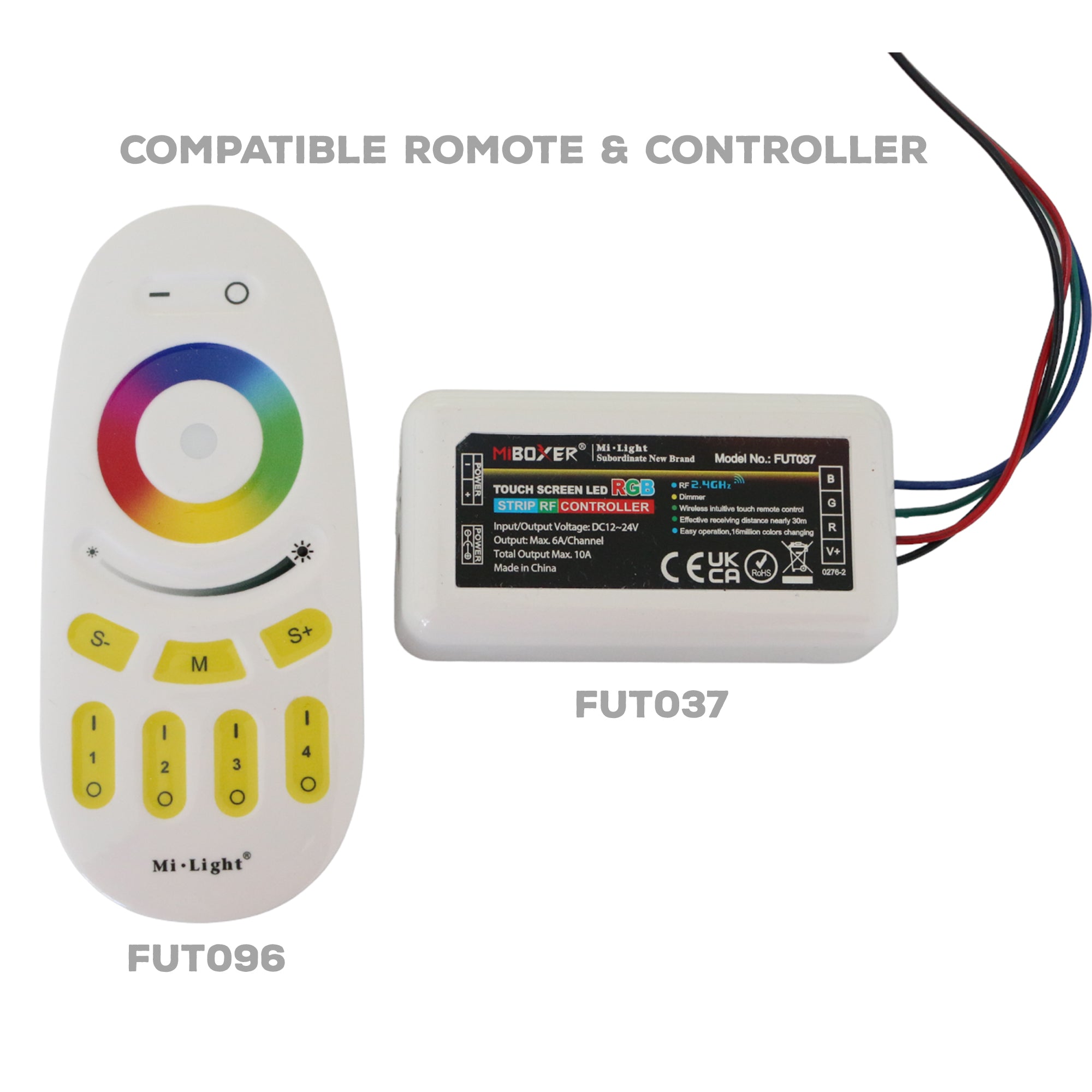 UL listed RGB 24V COB LED strip light compatible RGB remote control and RF LED strip controller for indoor lighting control