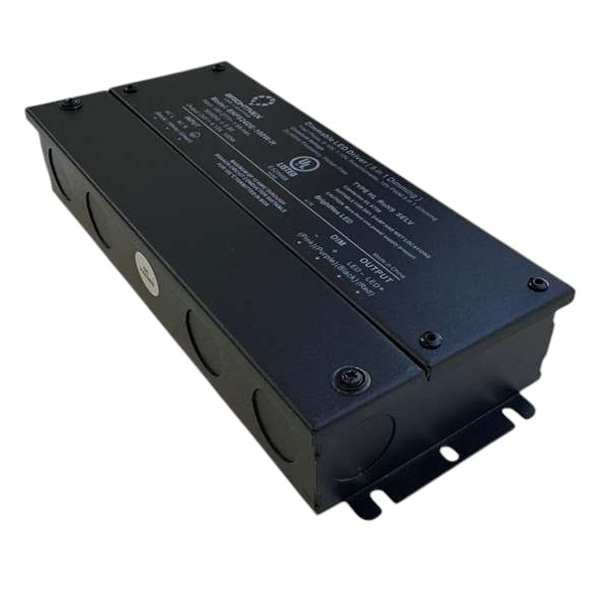 100W 5-in-1 Dimmable LED Driver with Junction Box – 12V / 24V – TRIAC, ELV, MLV, 0-10V, PWM, Potentiometer – Flicker-Free, UL Listed