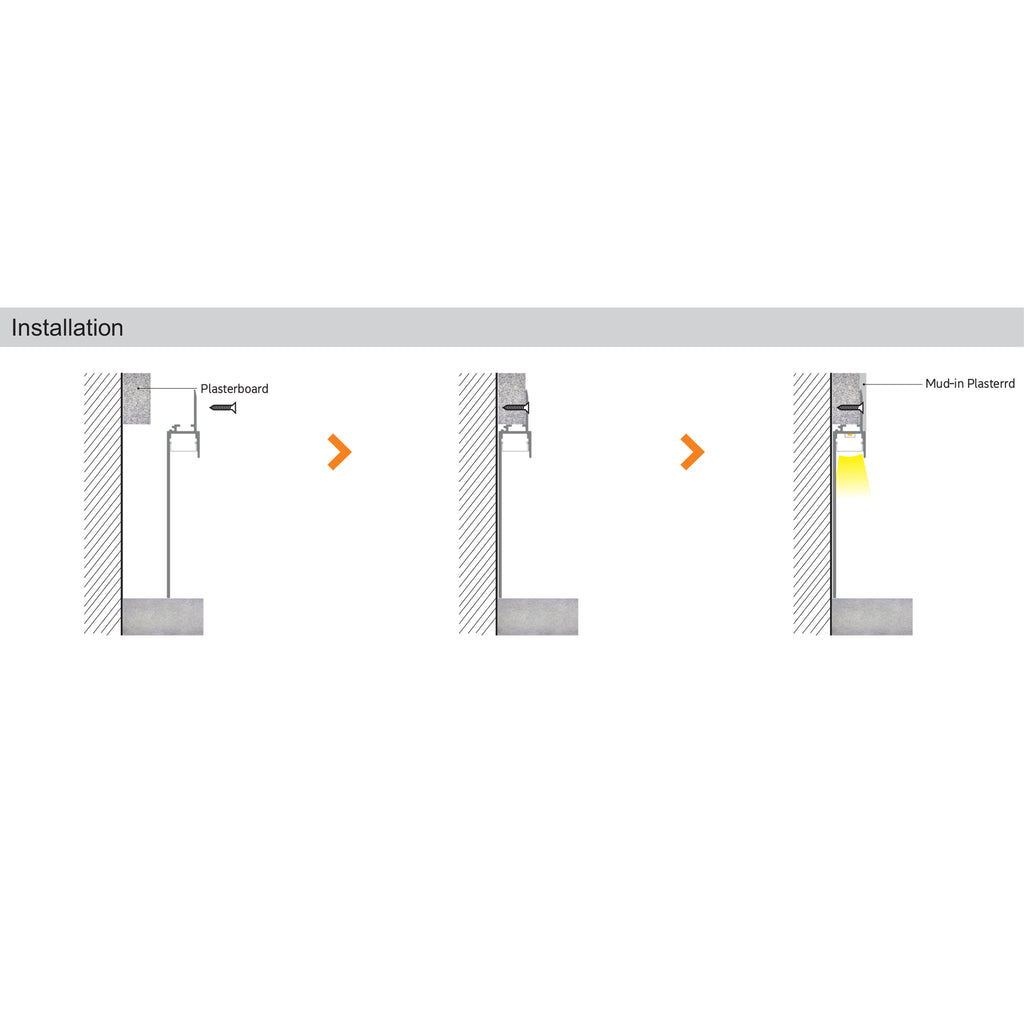 Plaster-In LED Baseboard Channel | Architectural Wall Profile