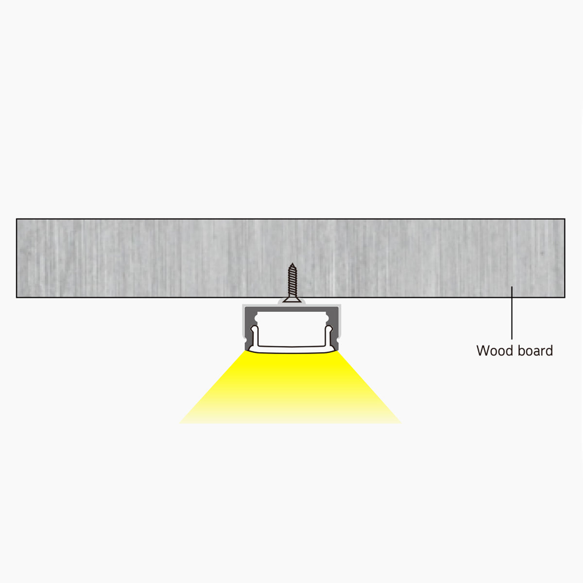 BN252M low profile LED aluminum channel surface mount installation diagram