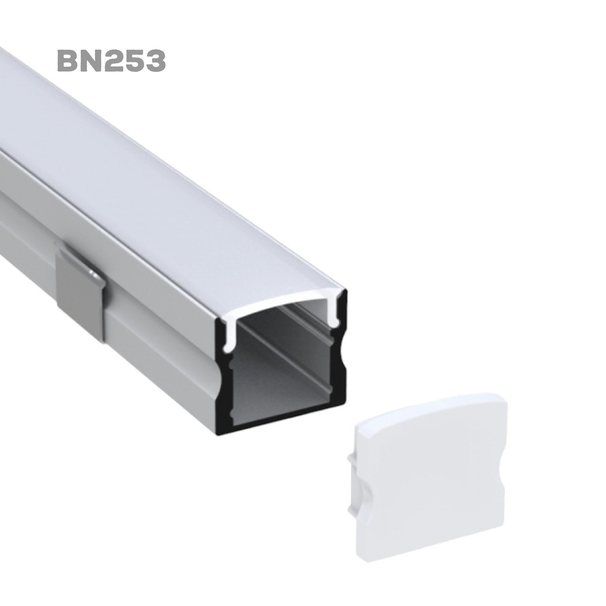 BN253 indoor surface mount LED aluminum channel profile with end cap for linear LED strip lighting