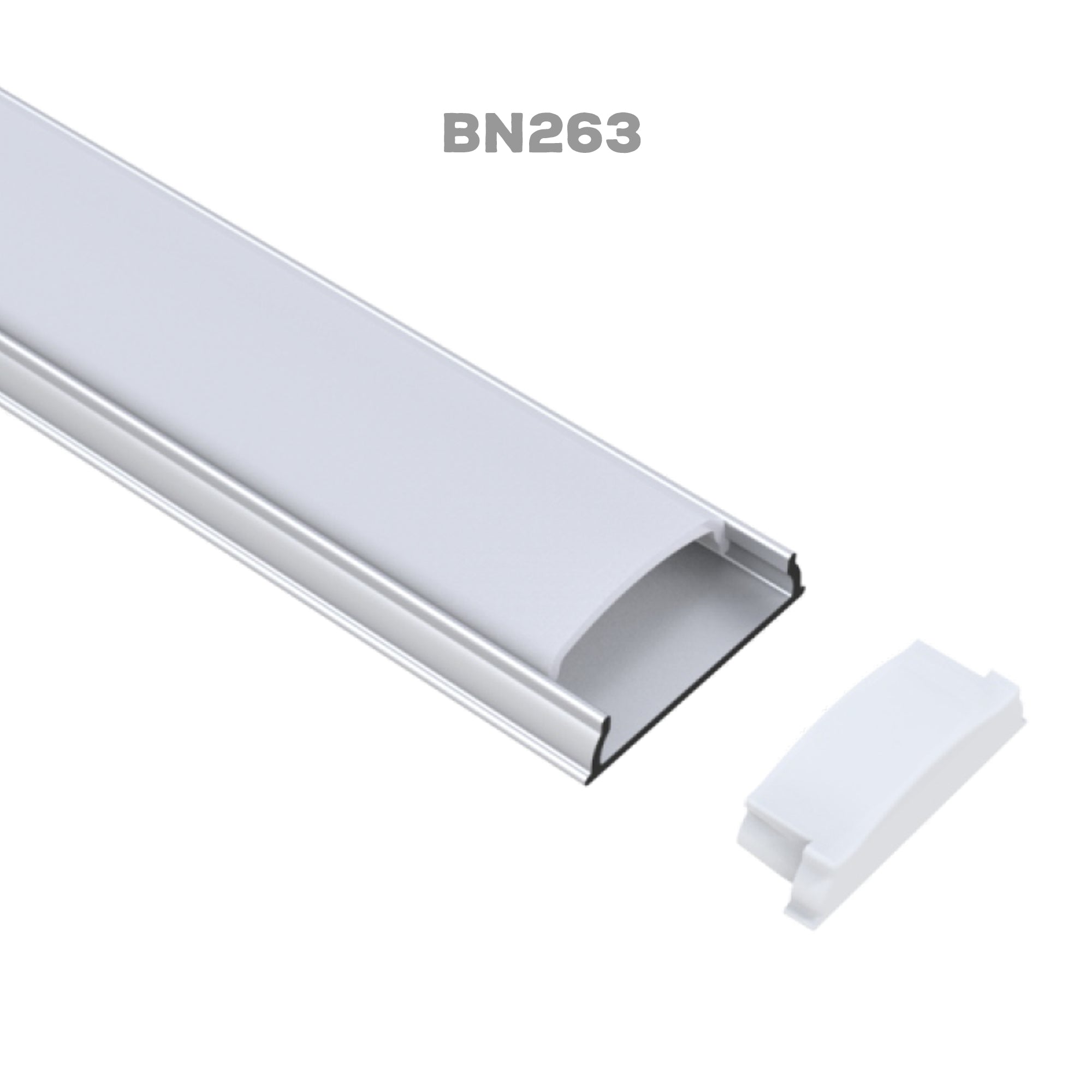 BN263 indoor flexible LED aluminum profile with diffuser cover and end cap for LED strip lighting
