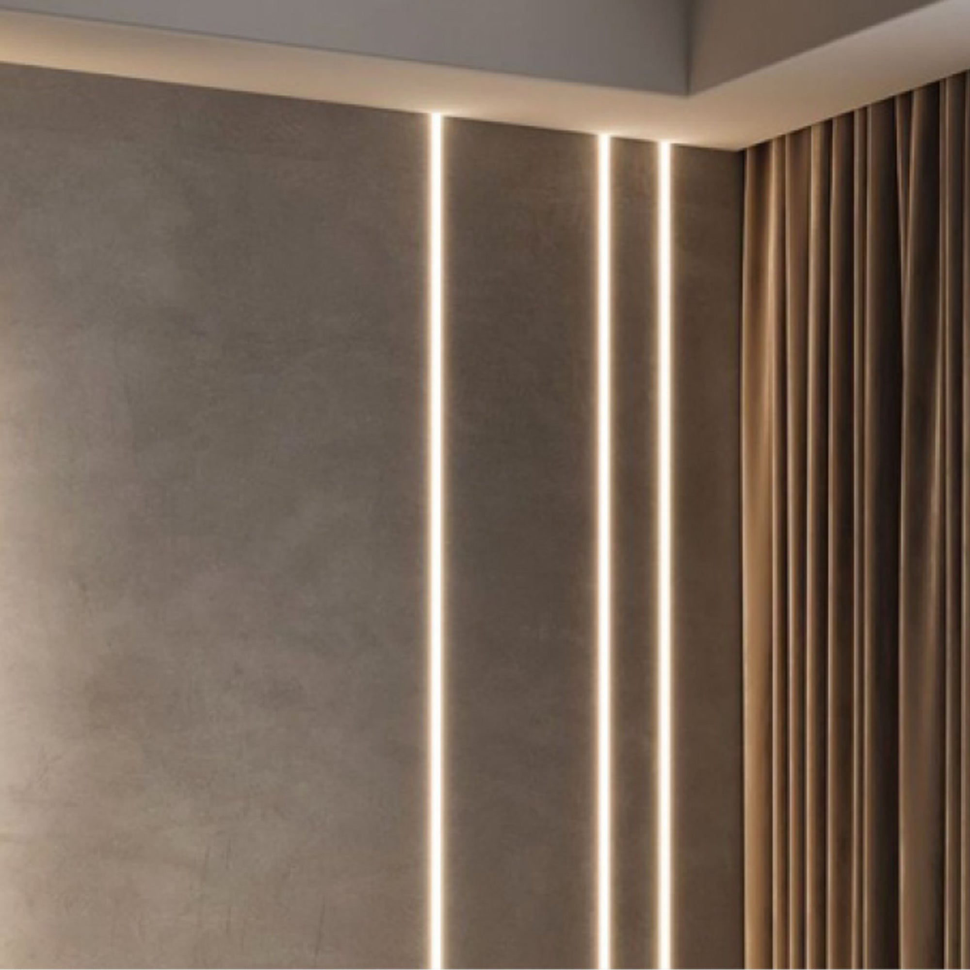 BN5615 indoor plaster in aluminum LED profile linear recessed wall lighting application