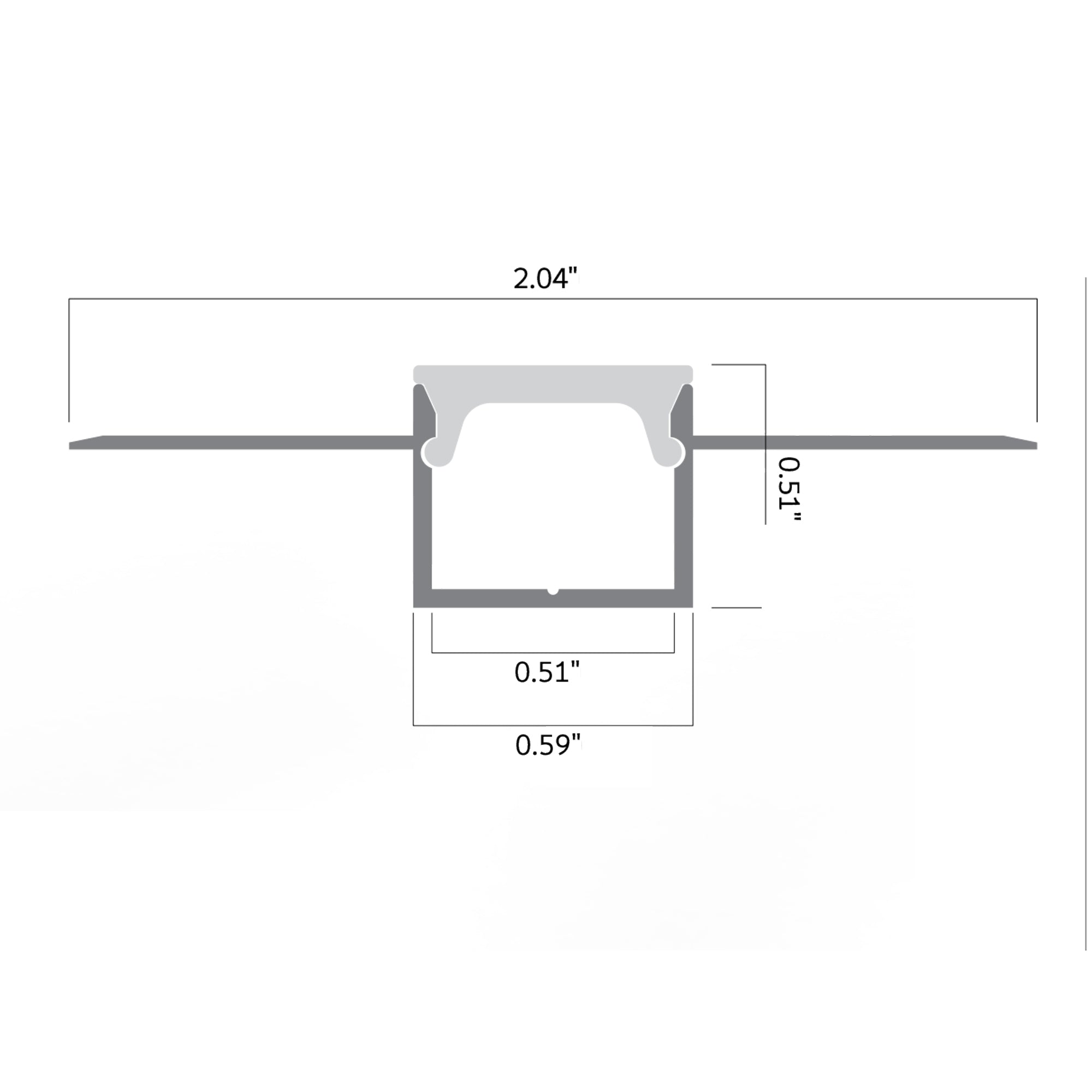 BN5616 indoor recessed LED aluminum channel technical drawing with profile dimensions for LED strip installation