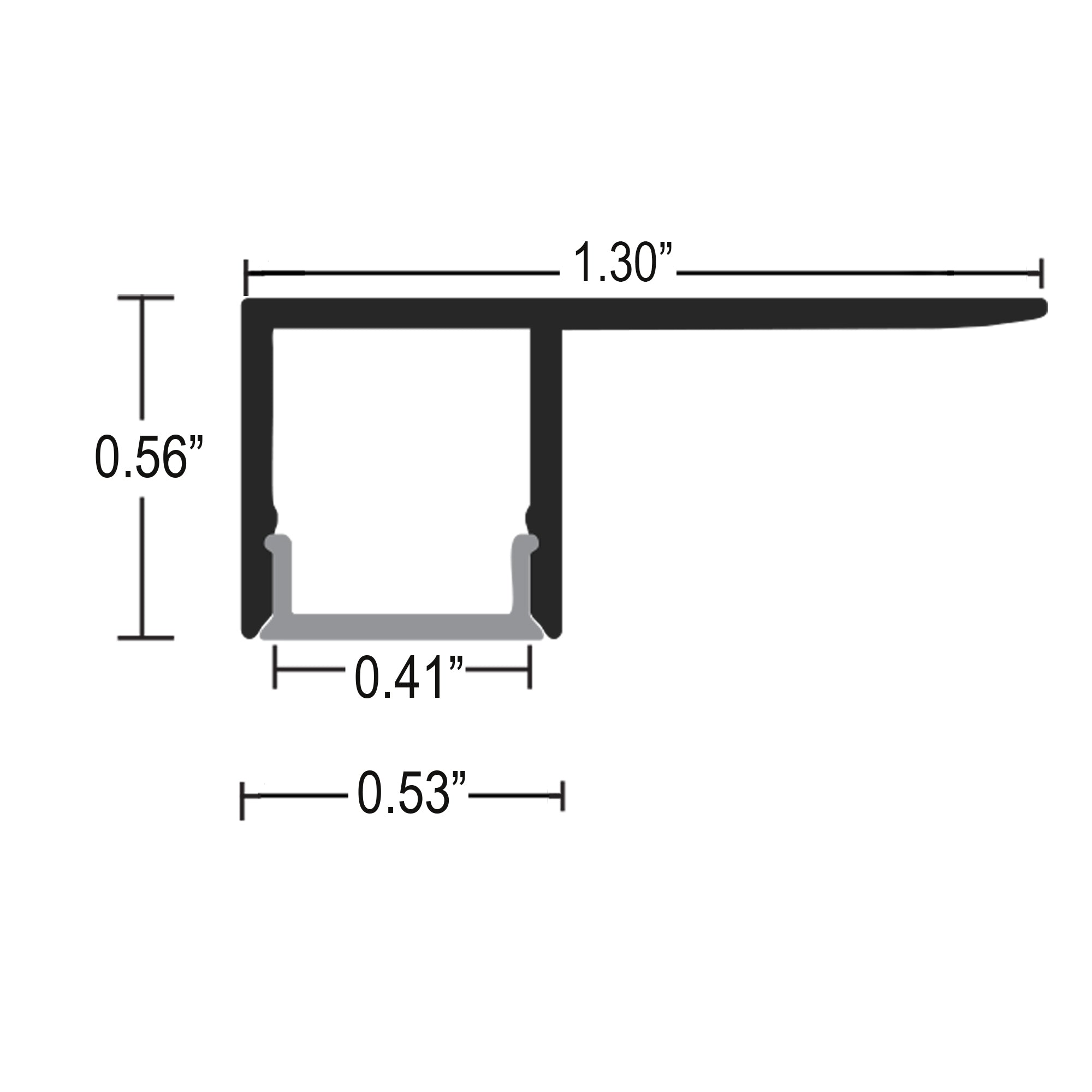 BN5617 indoor surface mount LED aluminum profile technical dimensions drawing for LED strip channel