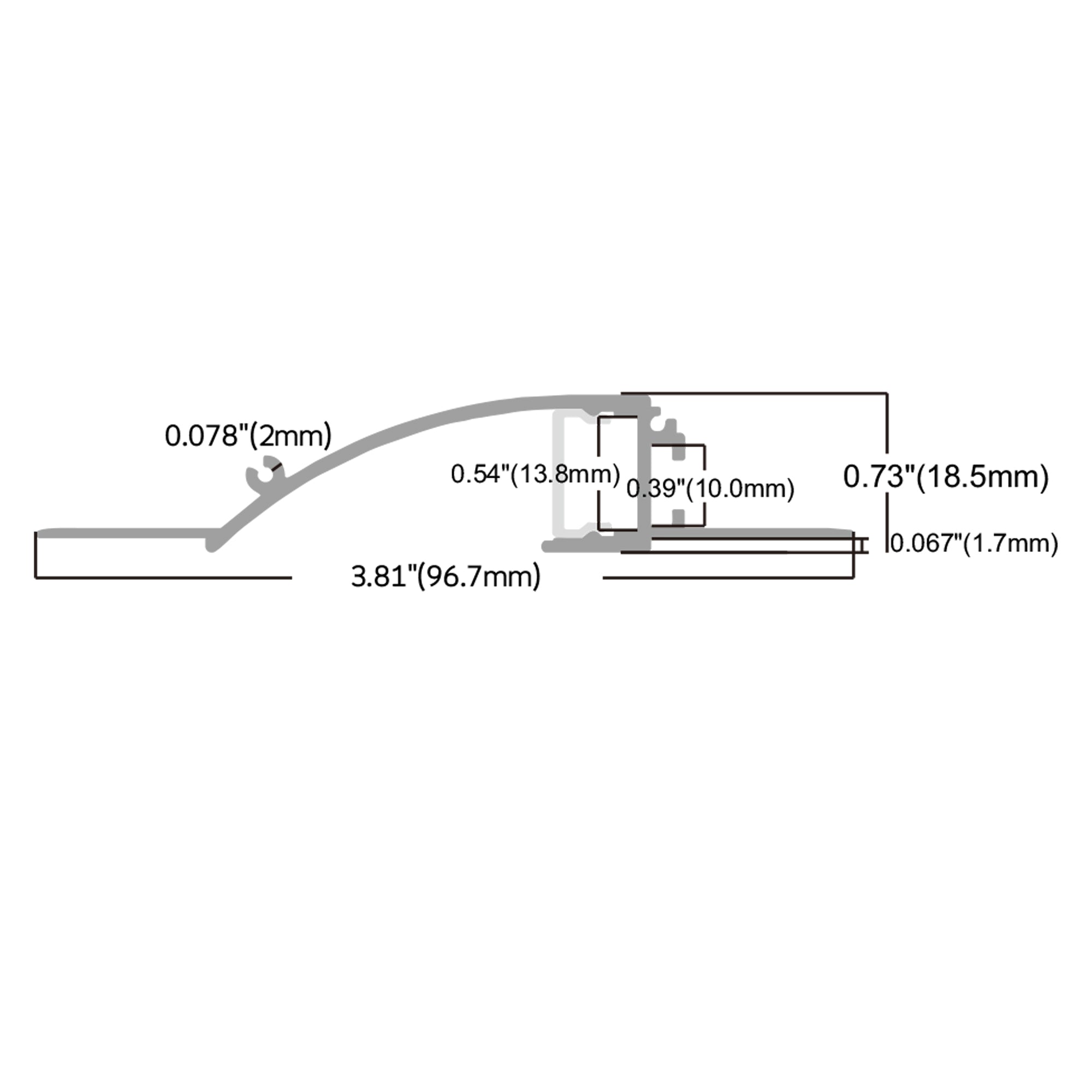 BN5618 indoor recessed drywall corner LED aluminum profile for corner linear LED strip lighting