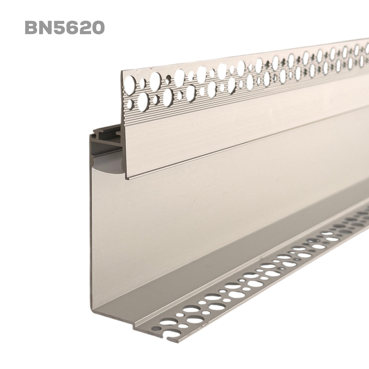 BN5620 drywall LED baseboard channel with plaster-in mounting flange