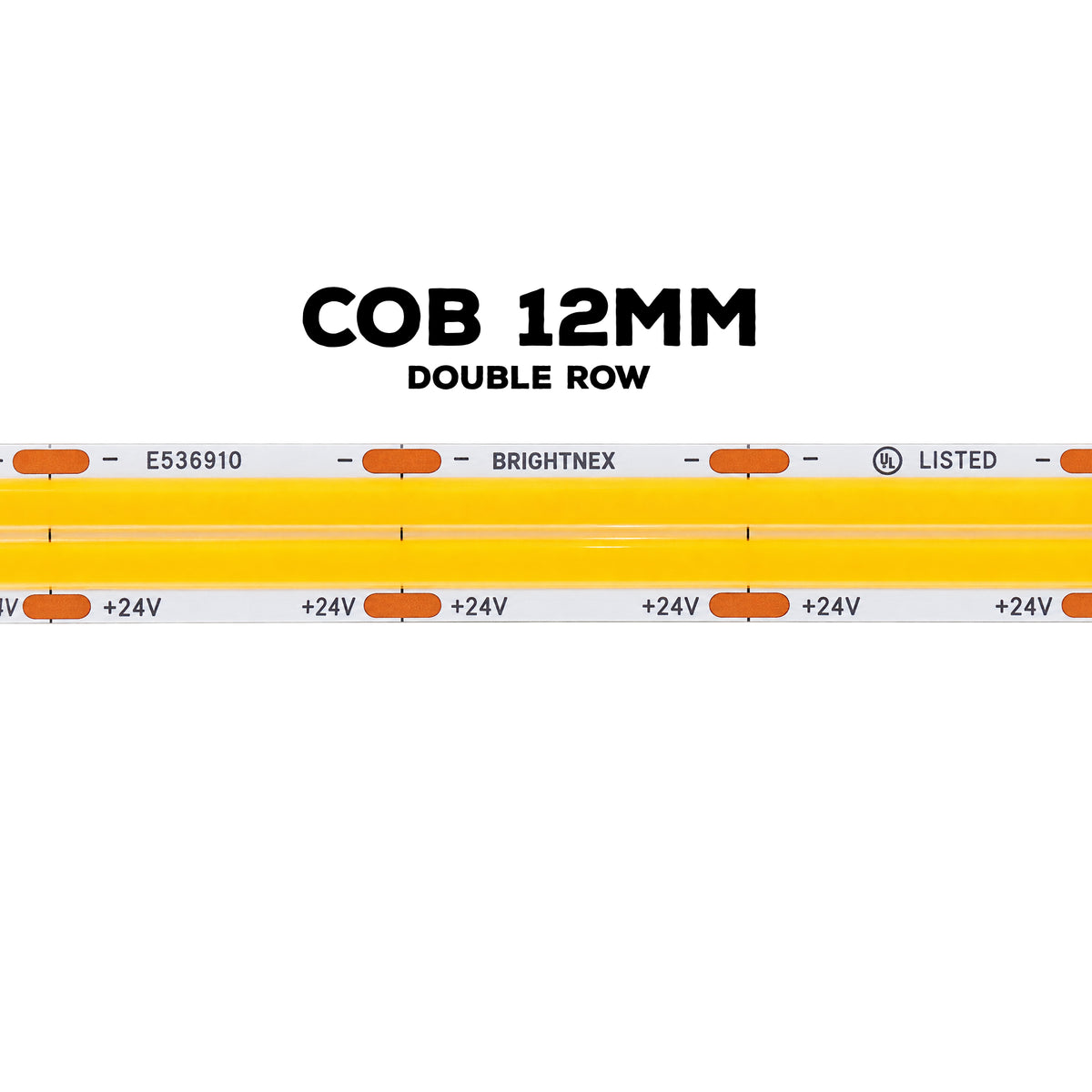 UL listed COB double row LED strip light 24V 12mm indoor double row