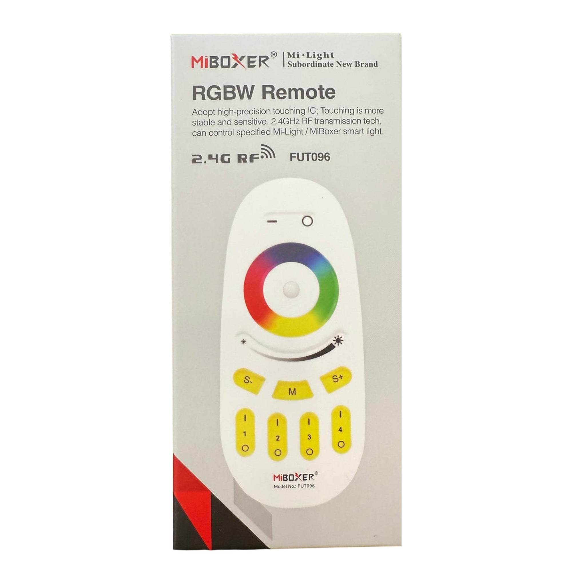 Miboxer FUT096 RGBW LED remote control retail packaging box