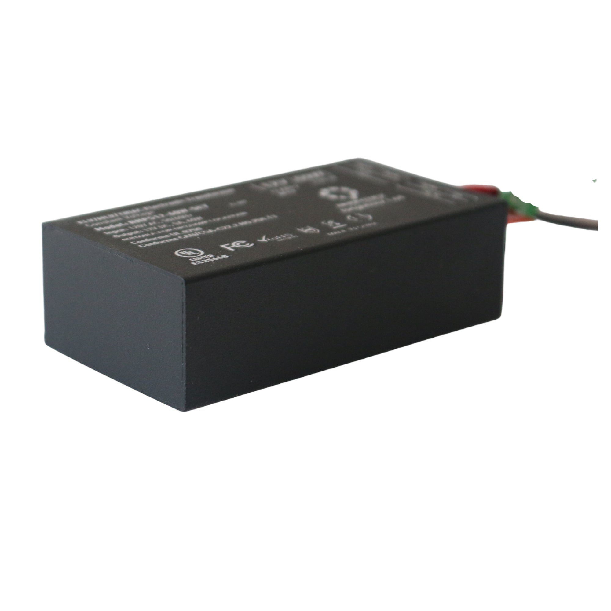 UL listed 24V 96W dimmable LED driver compact black housing with prewired input and output cables for indoor installation