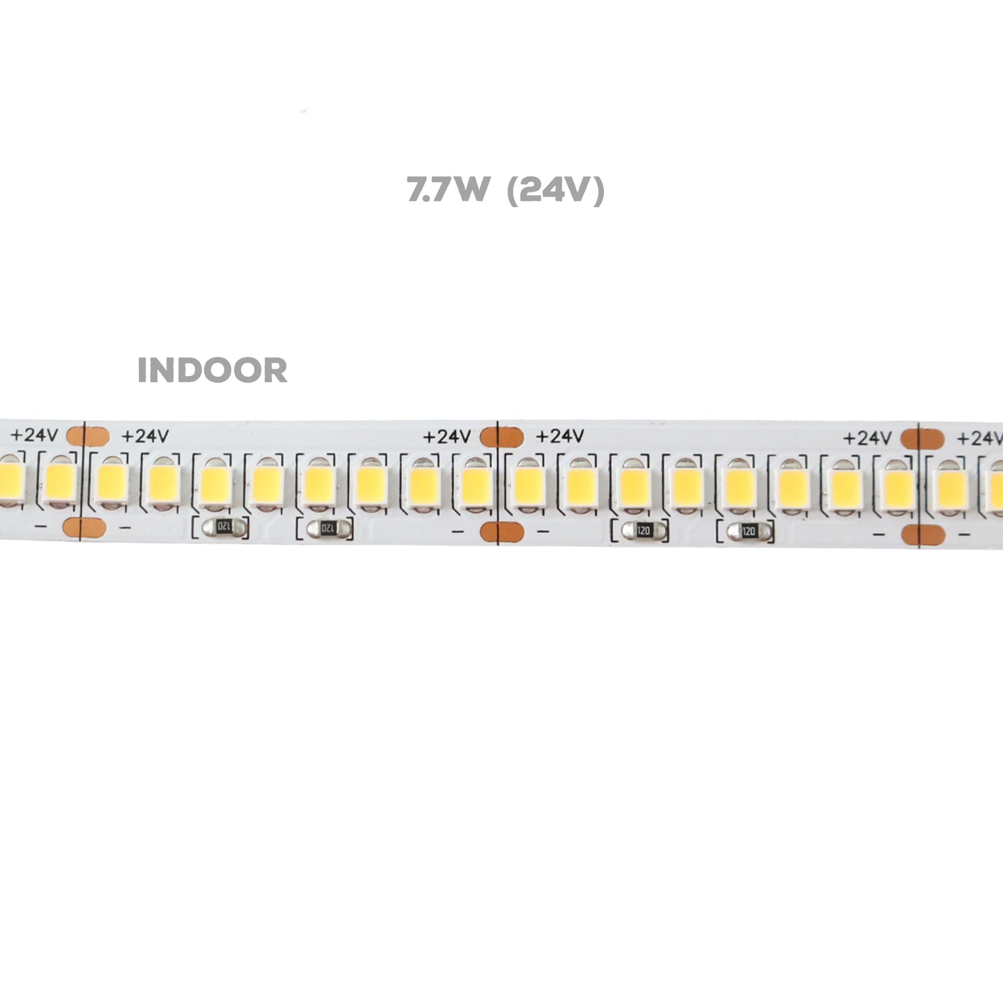 Dimmable Single Color LED Strip Lights 24V, 7.7W - Indoor Only