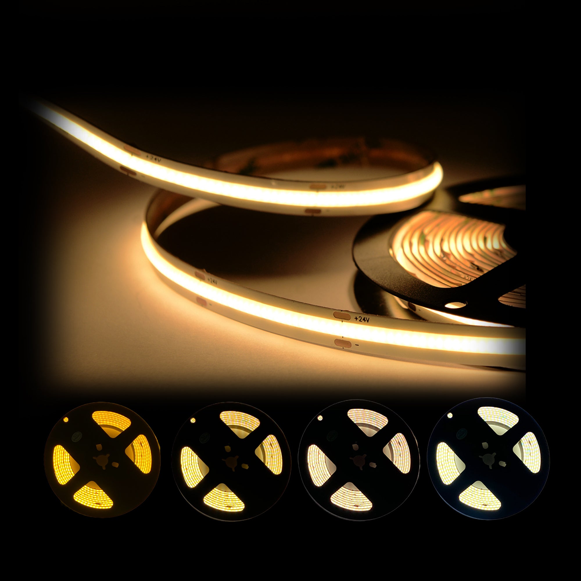 COB Strip Light, 10mm Dotless 82ft & 16.5ft (27K, 3K, 4K, 5K), UL Certified, Indoor (IP20)