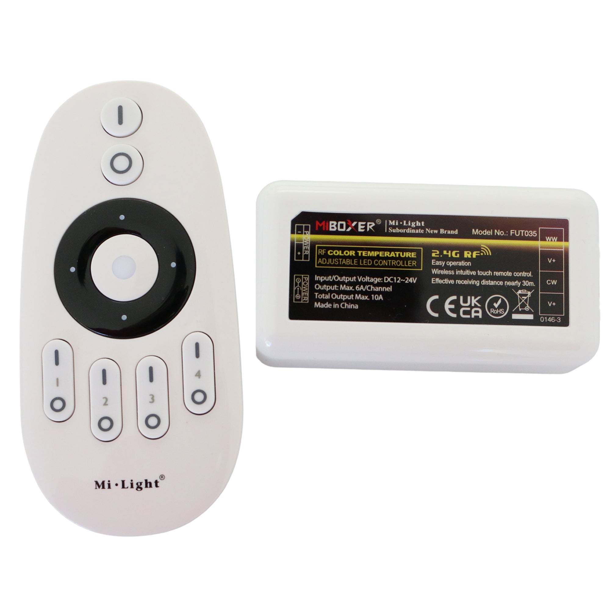 4 Zone Dimmable CCT Remote and Controller, Remote Mi- Light FUT 007 , Controller Mi-Light FUT0035 