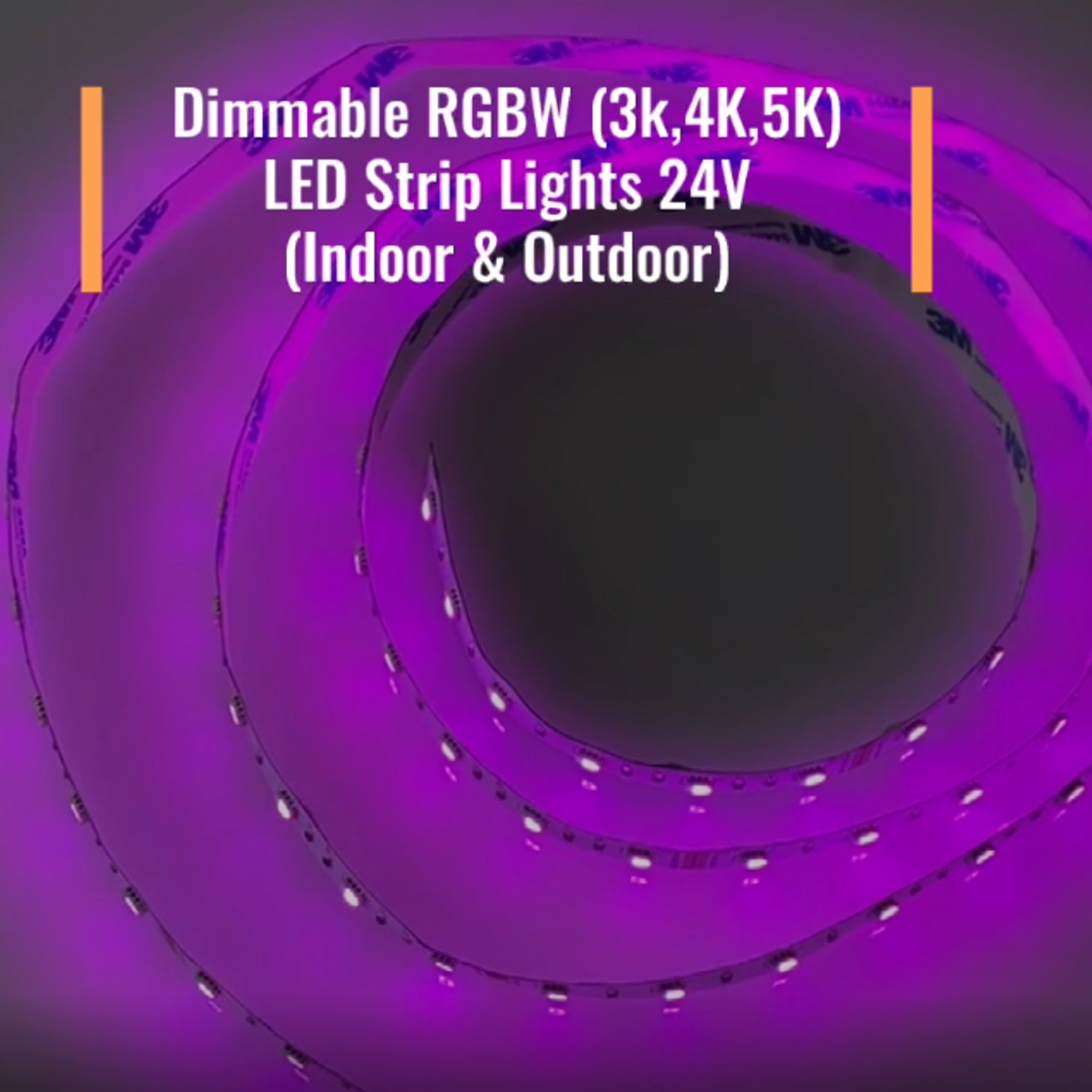 Dimmable RGBW 3k 4K 5K LED Strip Lights 24V 4.5W IP20 Indoor