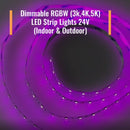 Dimmable RGBW(3k,4K,5K)LED Strip Lights 24V, 4.5W , IP20 (Indoor)/IP65 ...
