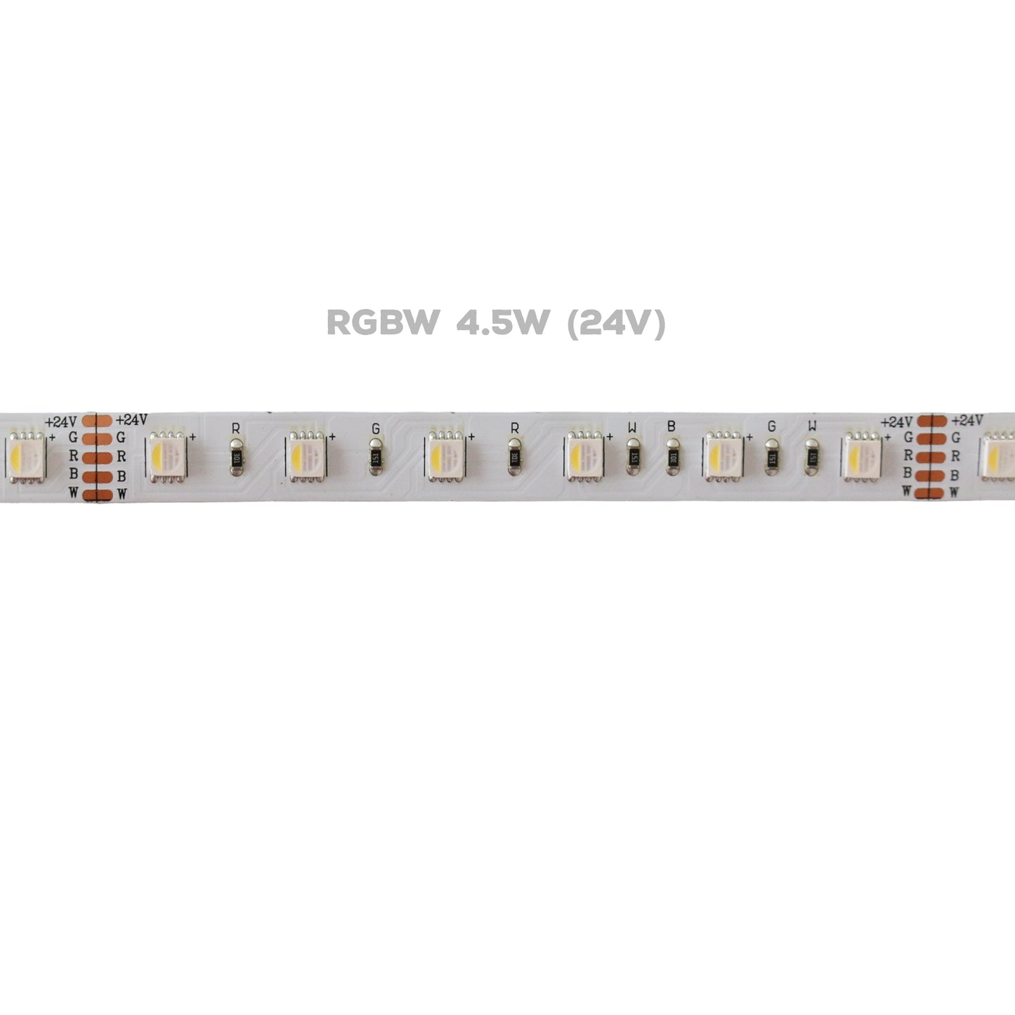 Dimmable RGBW(3k,4K,5K)LED Strip Lights 24V, 4.5W , IP20 (Indoor)/IP65 (Outdoor),16.5ft or 82ft
