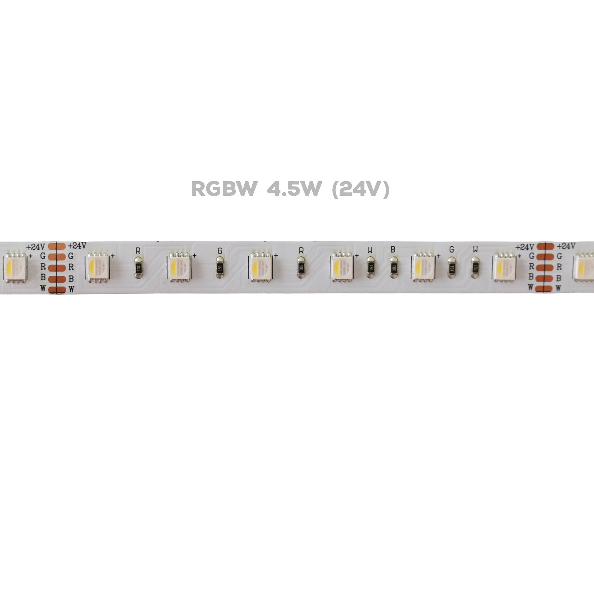 Dimmable RGBW(3k,4K,5K)LED Strip Lights 24V, 4.5W , IP20 (Indoor)/IP65 (Outdoor),16.5ft or 82ft