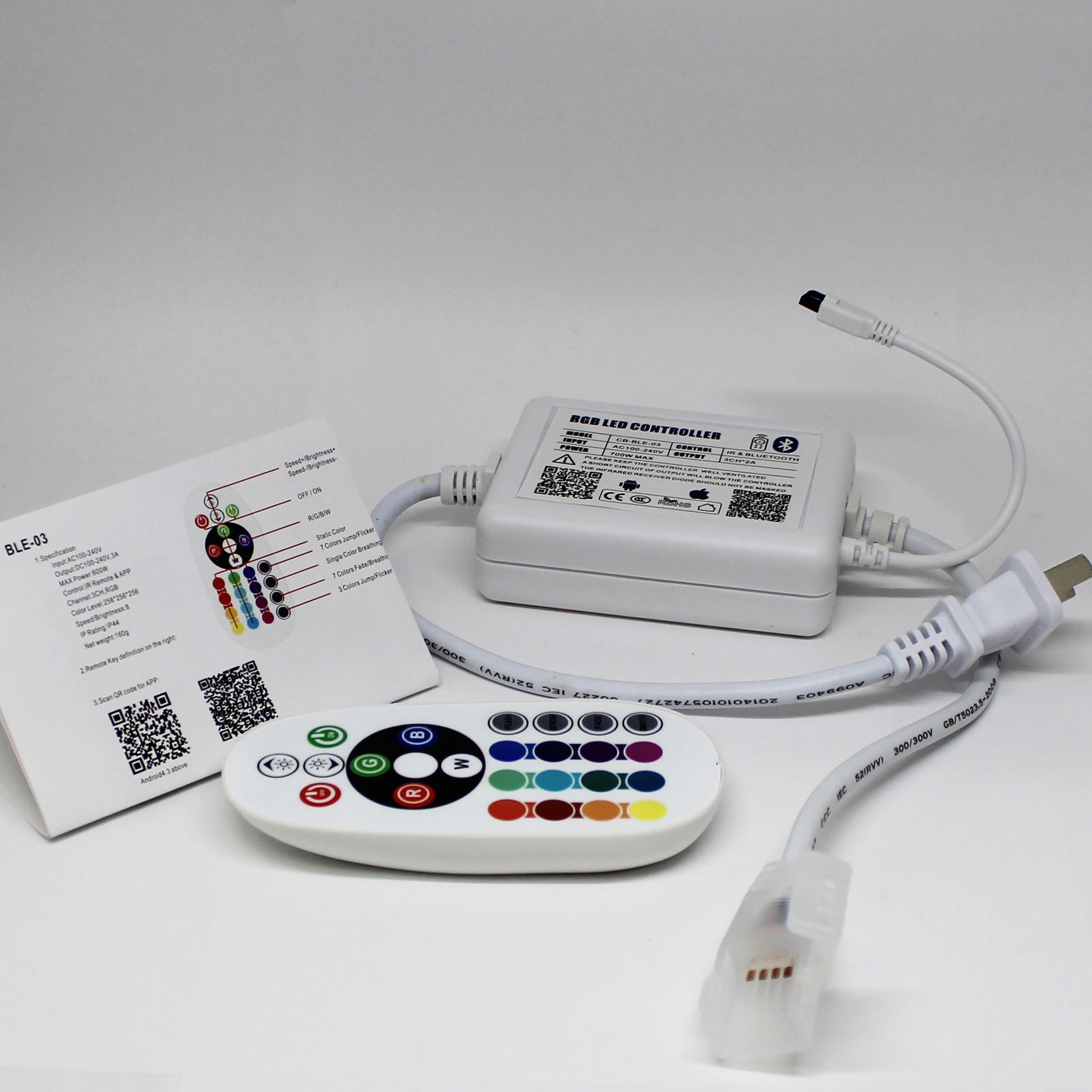 12V RGB LED Strip Light Controller, 44 Key – BrightNexLED