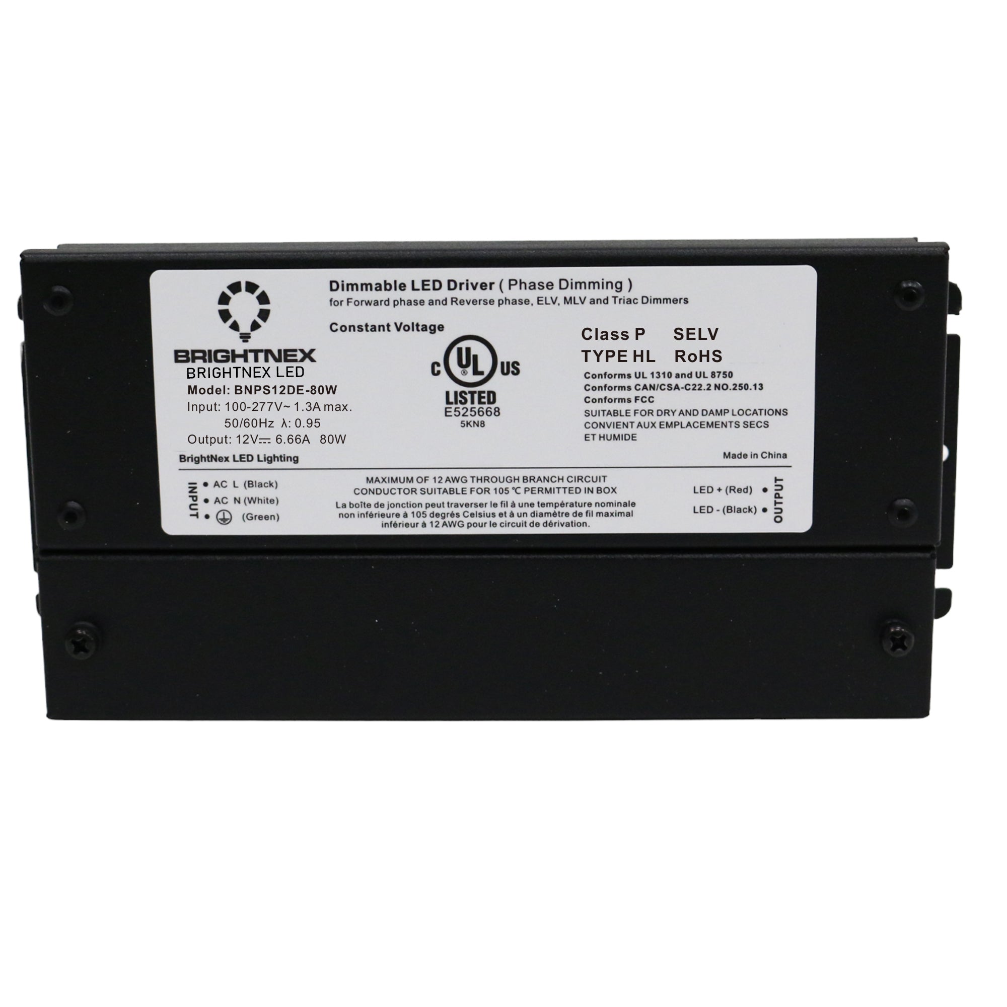 DIMMABLE TRANSFORMER (LED Driver) 12V, 80W