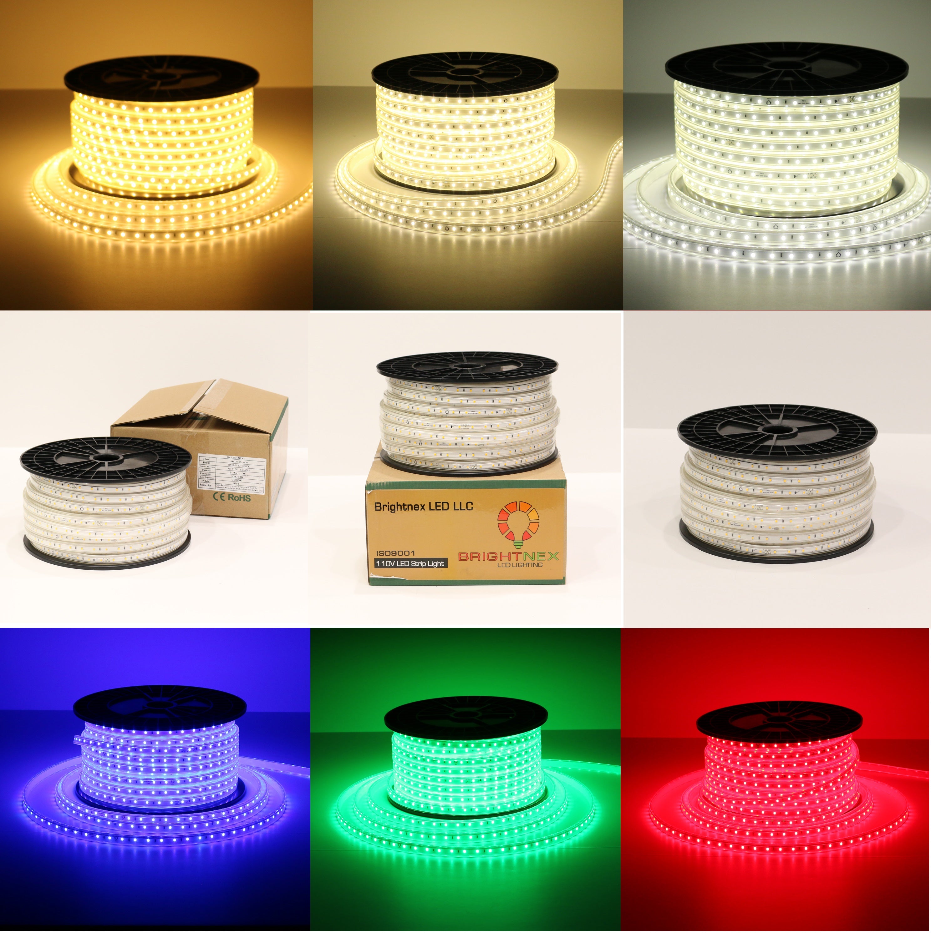 110V Single Color LED Strip Light SMD2835 (Easy Connect), UL Certified ...