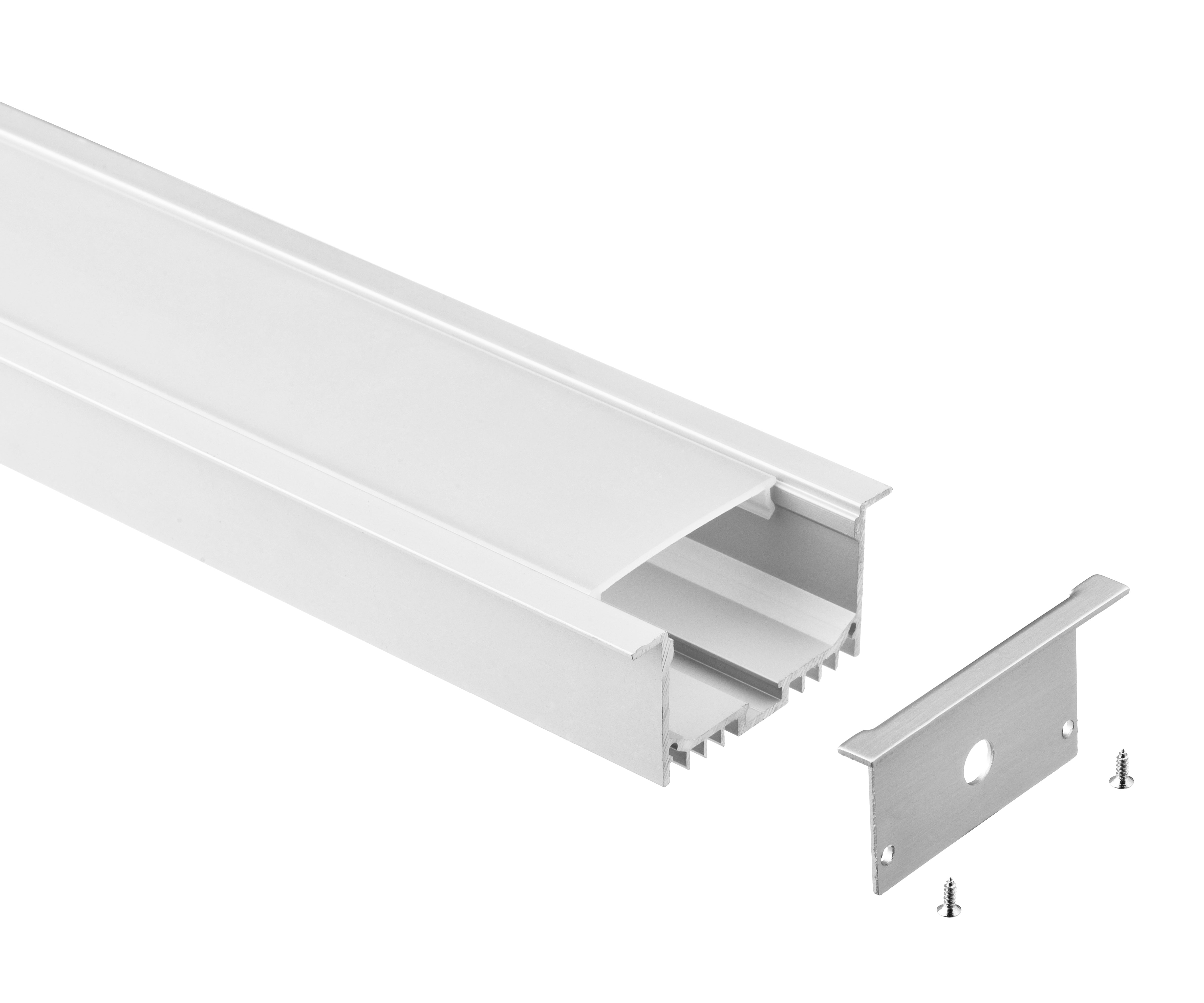 Flush mount LED aluminum profile with diffuser cover for professional LED strip installation