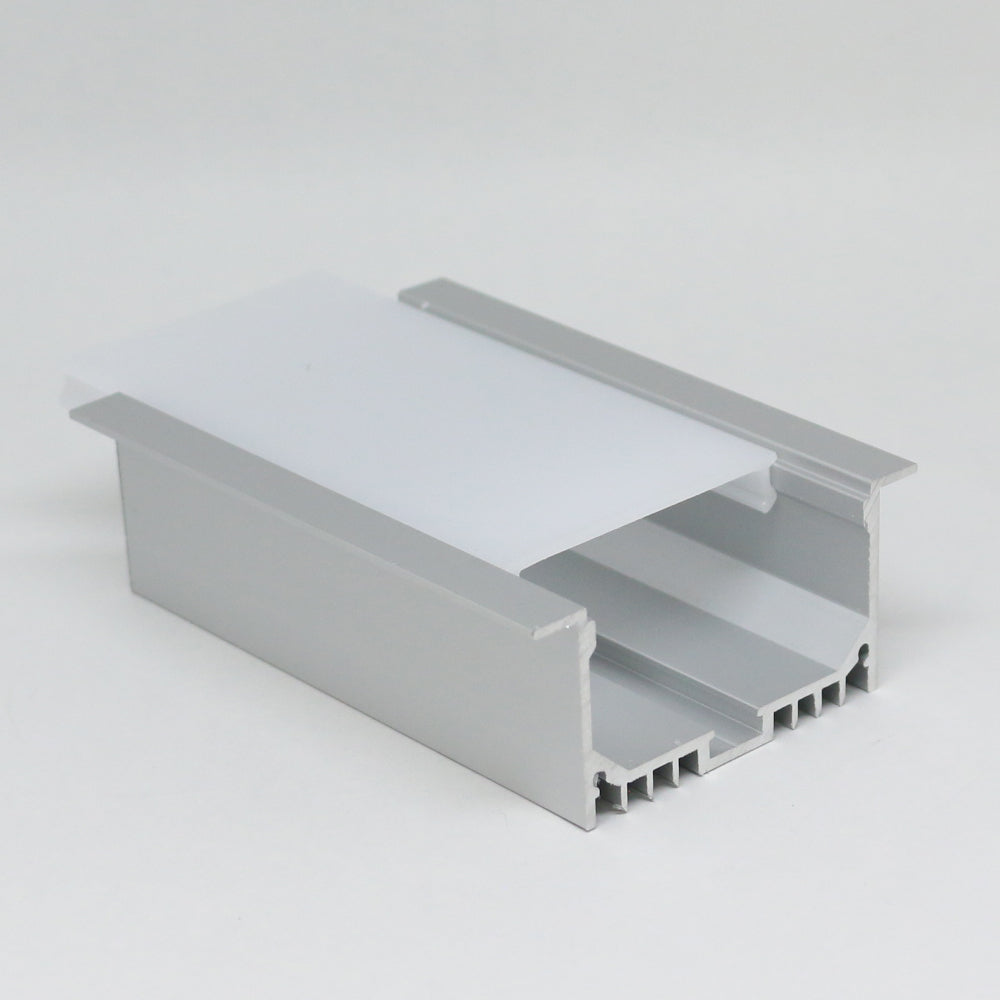 Wide LED aluminum profile with frosted diffuser for architectural indoor LED lighting