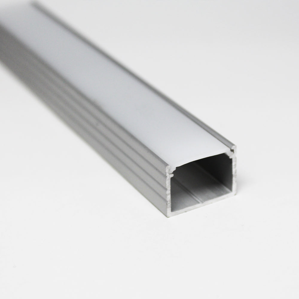 Surface mount LED aluminum profile channel with frosted diffuser for indoor LED strip lighting